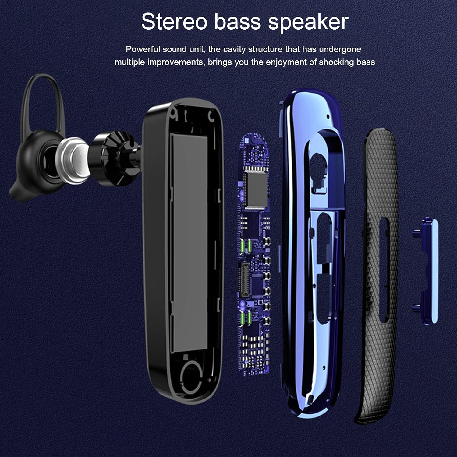 Ciciglow Bluetooth Headset, Wireless In-Ear Earphones, Ultralight Hands-Free Headphones with Noise Isolation for Business/Office/Driving, Standby 50 Hours (Dark Blue) image number 4