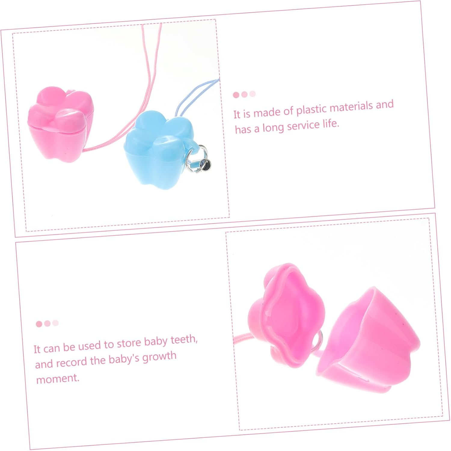 VANZACK 50Pcs Baby Tooth Storage Case and Organizer Box for Children Plastic Keepsake Container Suitable for Collecting First Teeth and Memories Random Color image number 6