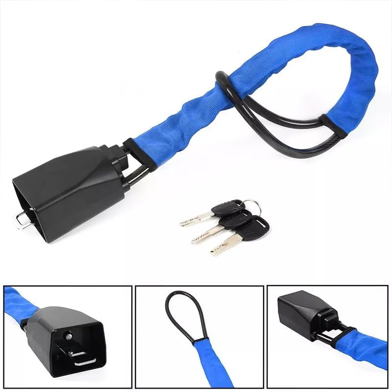 AIMALL Universal Car Steering Wheel Lock, Brightly Coloured Waterproof Cover with Seat Belt Buckle and Steel Cable Rope, Anti-Theft Handle Lock - Red image number 2