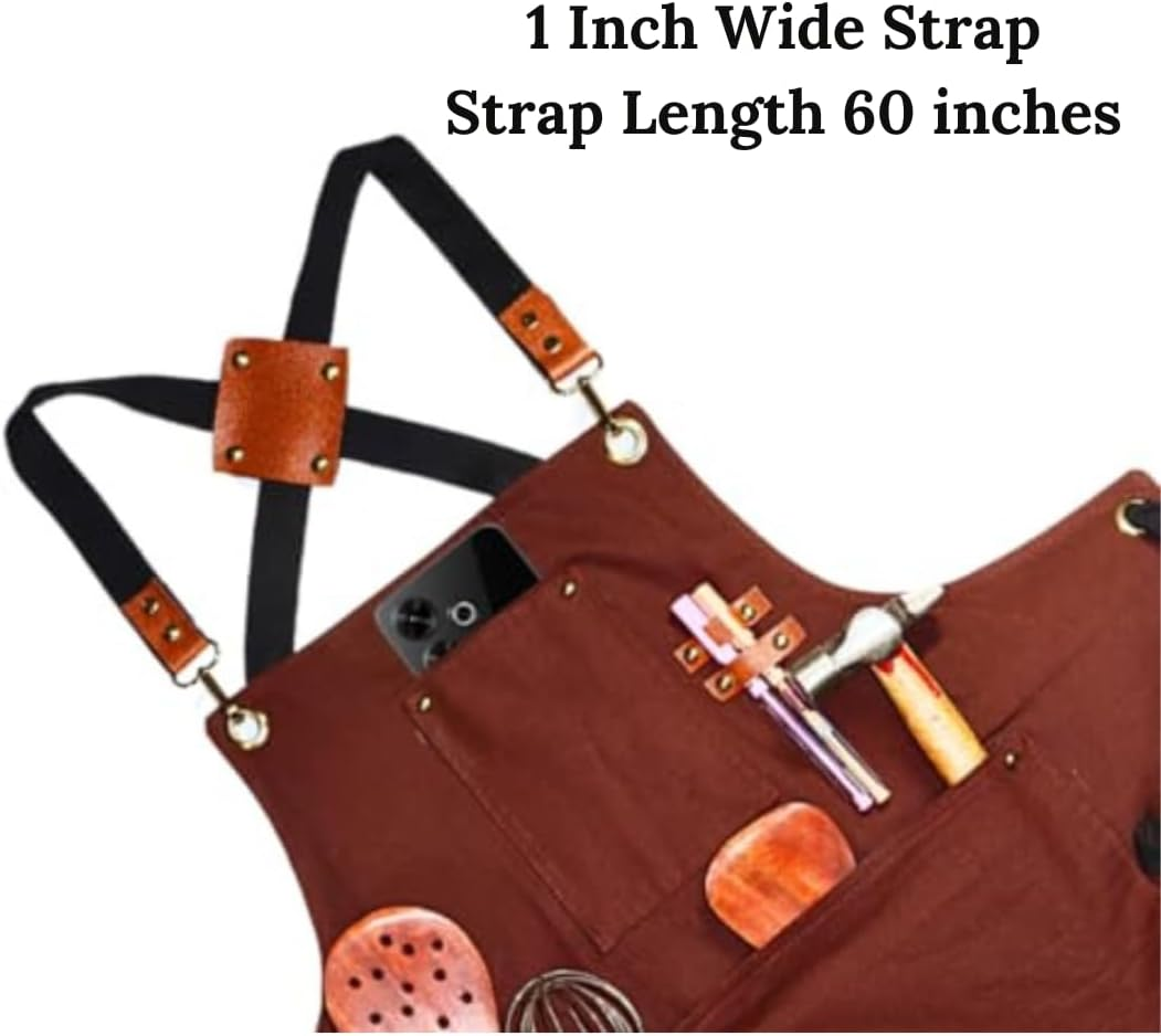 Heavy Duty Cotton Apron for Men & Women| Suitable for Home Kitchen | Triple Layer Waterproof Apron | Adjustable Strap for Chefs, Painters and Many More image number 3