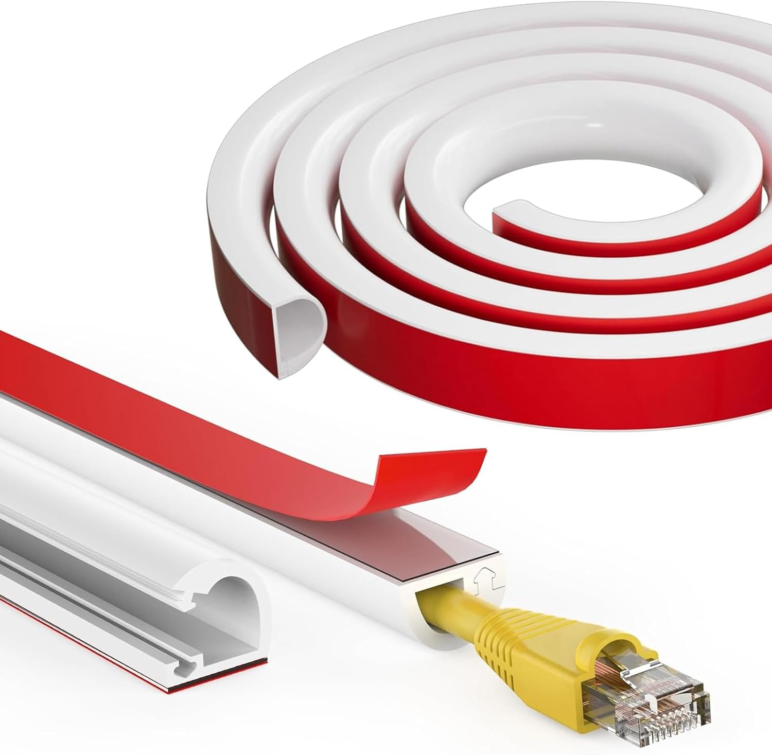 Cable Cover, Self Adhesive Hider, Wall-Mounted Wire and Covers for Wall-Mounted Tvs, Flexible Cable Hiders in Homes and Offices (D15, 2M)