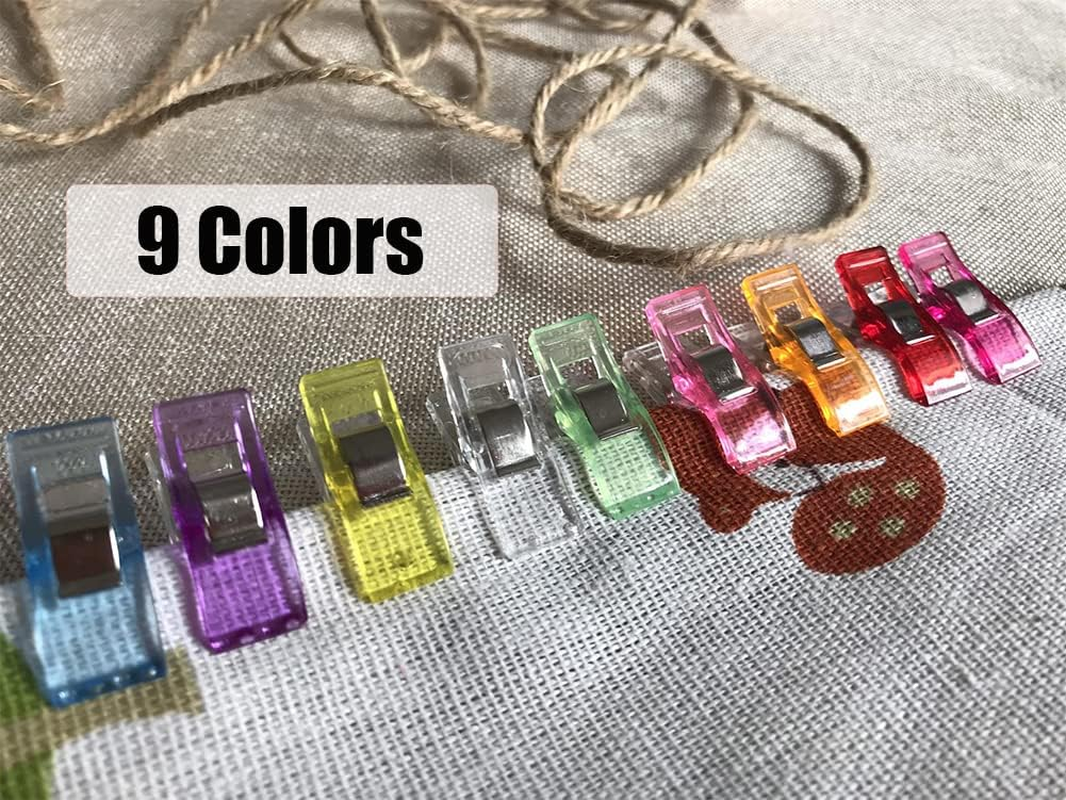 Sewing Clips,100 Pcs,Sewing Clips for Fabric,Fabric Clips for Sewing and Quilting,Quilting Clips for Binding,Sewing Accessories and Supplies(9 Colors) image number 2