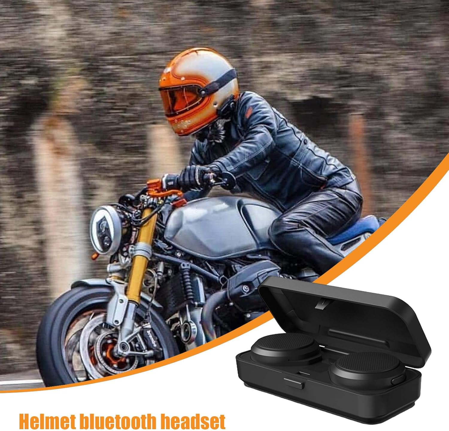 Charging Case Headphone - Travel Gear, Compact Headset | Noise Isolation Technology Usage Use for Motorcycle Riding Road Trip Sport Wearable Gadget Calls Excursion Touring Workout Entertainment image number 3