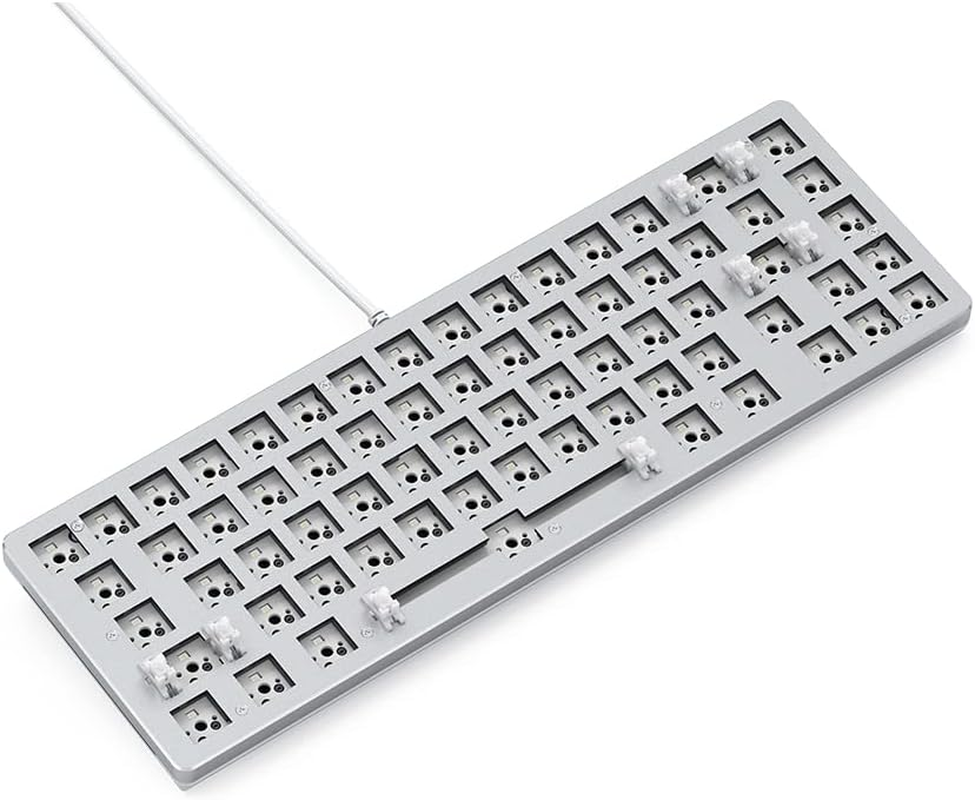 Glorious Gaming GMMK 2 Compact 65% Barebones (Frame Only) - Mechanical Gaming Keyboard Frame, Compact TKL Size (65%), Aluminium, Customisable, per Key RGB, American/Ansi Layout - White image number 4