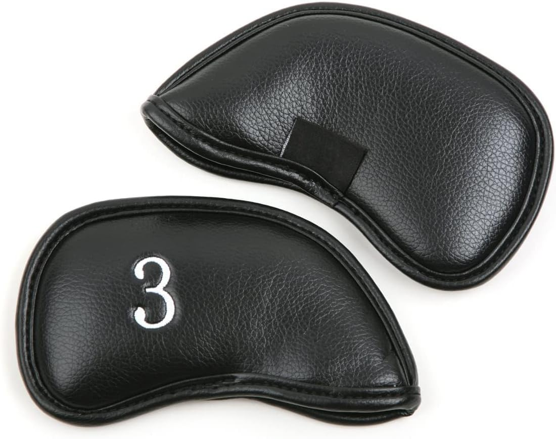 Golf Iron Head Cover Set of 12 Pieces, Thick Synthetic Leather Golf Covers Fits All Brands image number 1