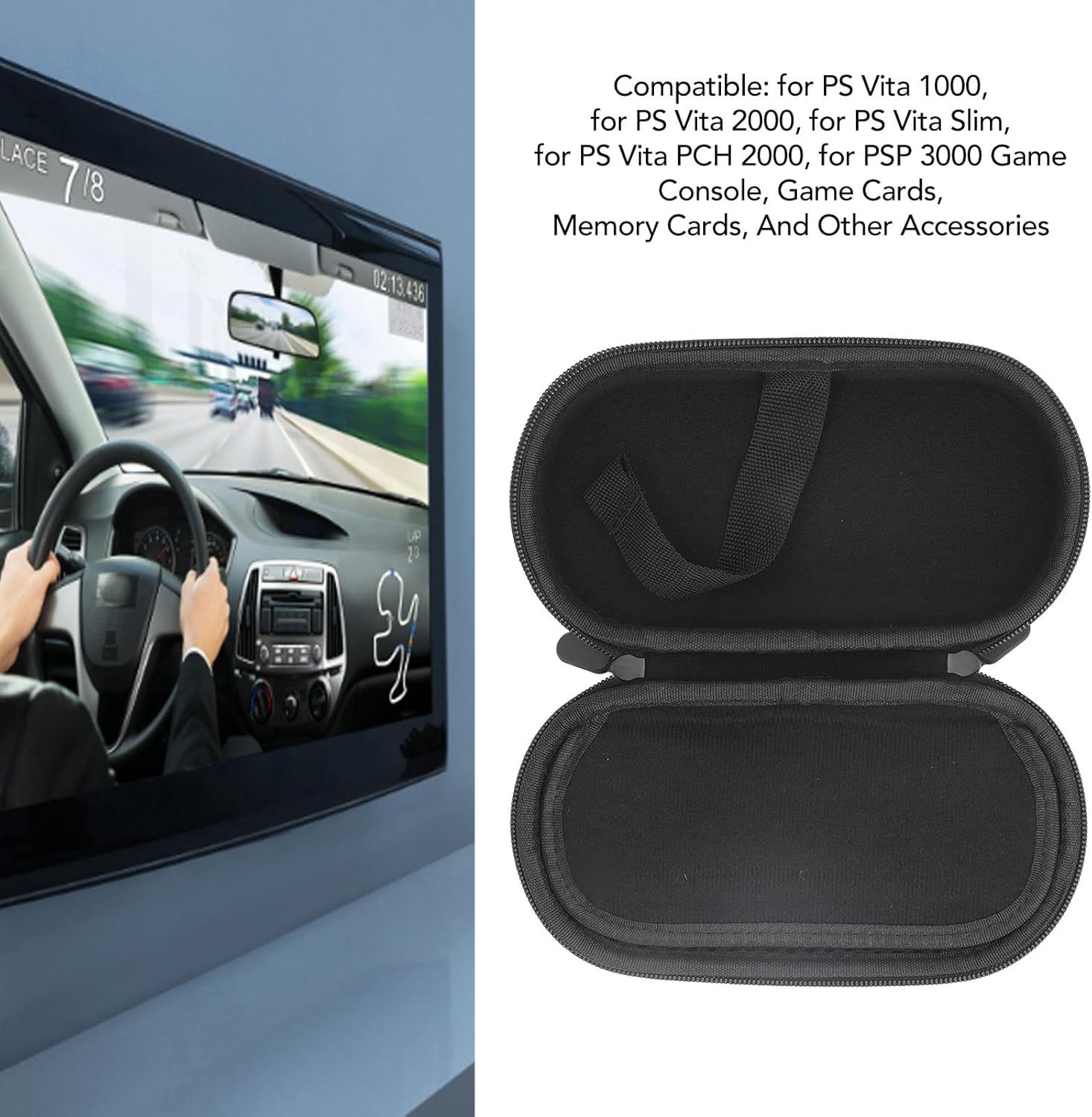 Hard Carrying Case for PS Vita 1000, 2000, PS Vita Slim, PS Vita PCH-2000, 3000 PS Vita, Waterproof Storage Case, Nylon Shockproof Travel Case image number 1