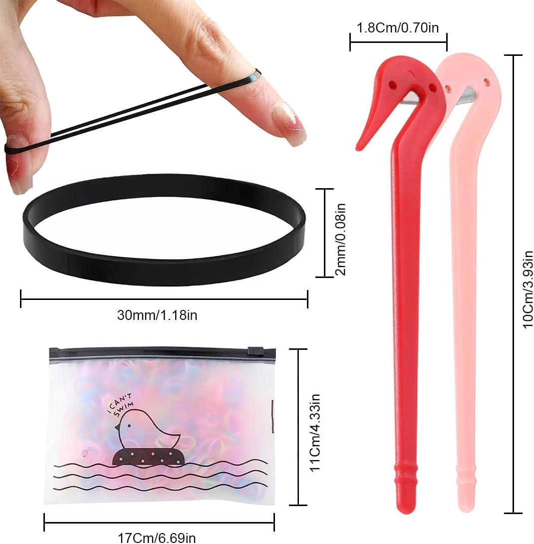 Colour Mini Hair Bobbles Pack of 2000 Small Hair Bobbles with 1 Piece Hair Bands Cutter Remover for Fine Hair and Hair Braiding Small Dreadlocks image number 4
