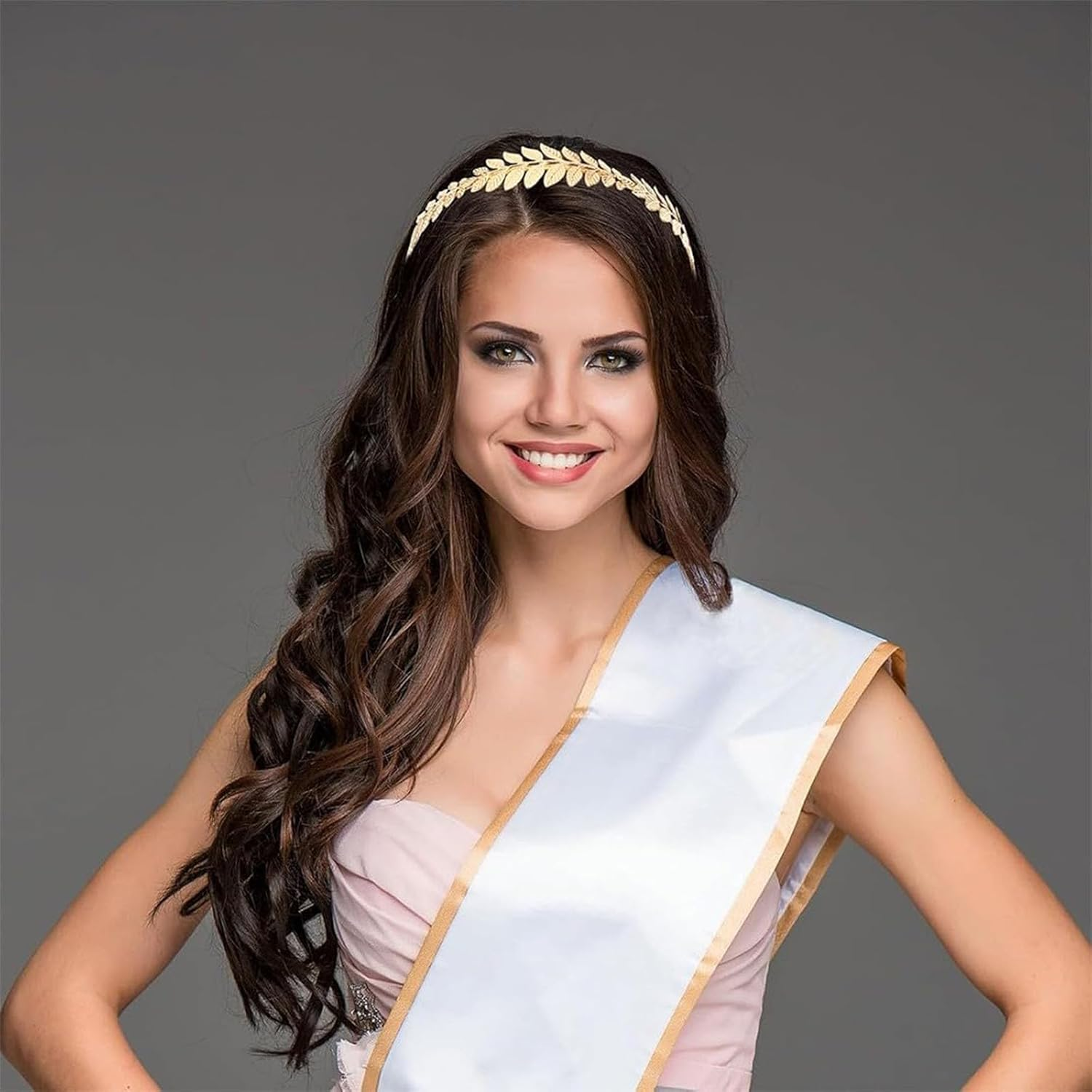 Dinghaole 2 Pcs Roman Leaf Crown, Roman Style Tiara, Boho Headpiece Hairband, Gold Silver Leaf Band Crown of Leaves, Bridal Costume Accessories for Women Girls Fashion Party Decoration image number 2