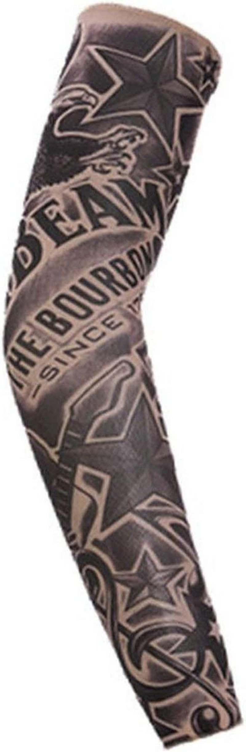 Temporary Fake Slip on Tattoo Arm Sleeve Cycling Basketball Sun Block Sleevelet for Men and Women image number 4