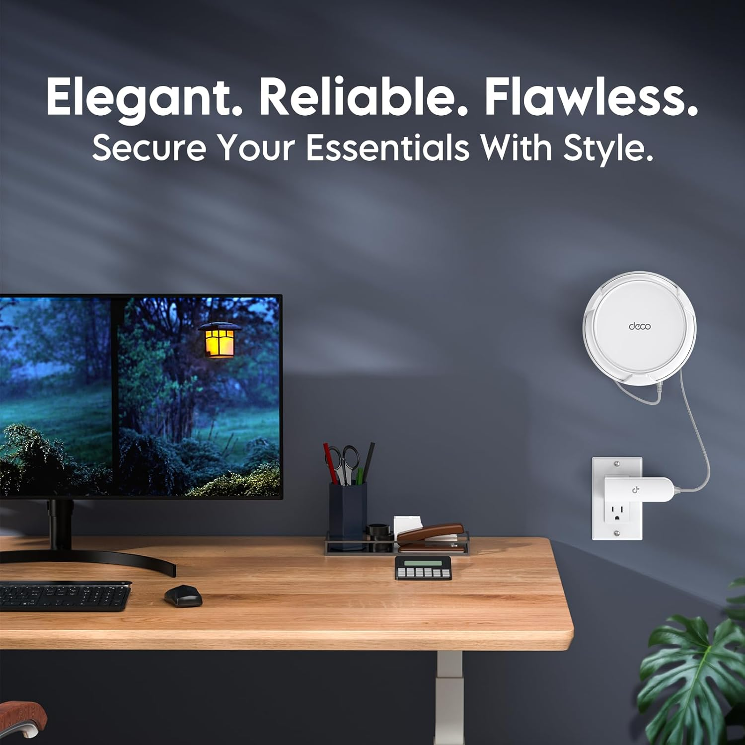 XLTTYWL Deco Wifi 7 Wall Mount Kit, Deco BE23/BE25/BE3600/BE5000 Router Mount Bracket Optimize Space&Cable Management for TP Decos 7 Dual-Band Wifi 7 Mesh Wi-Fi System (White, 3 Pack) image number 1