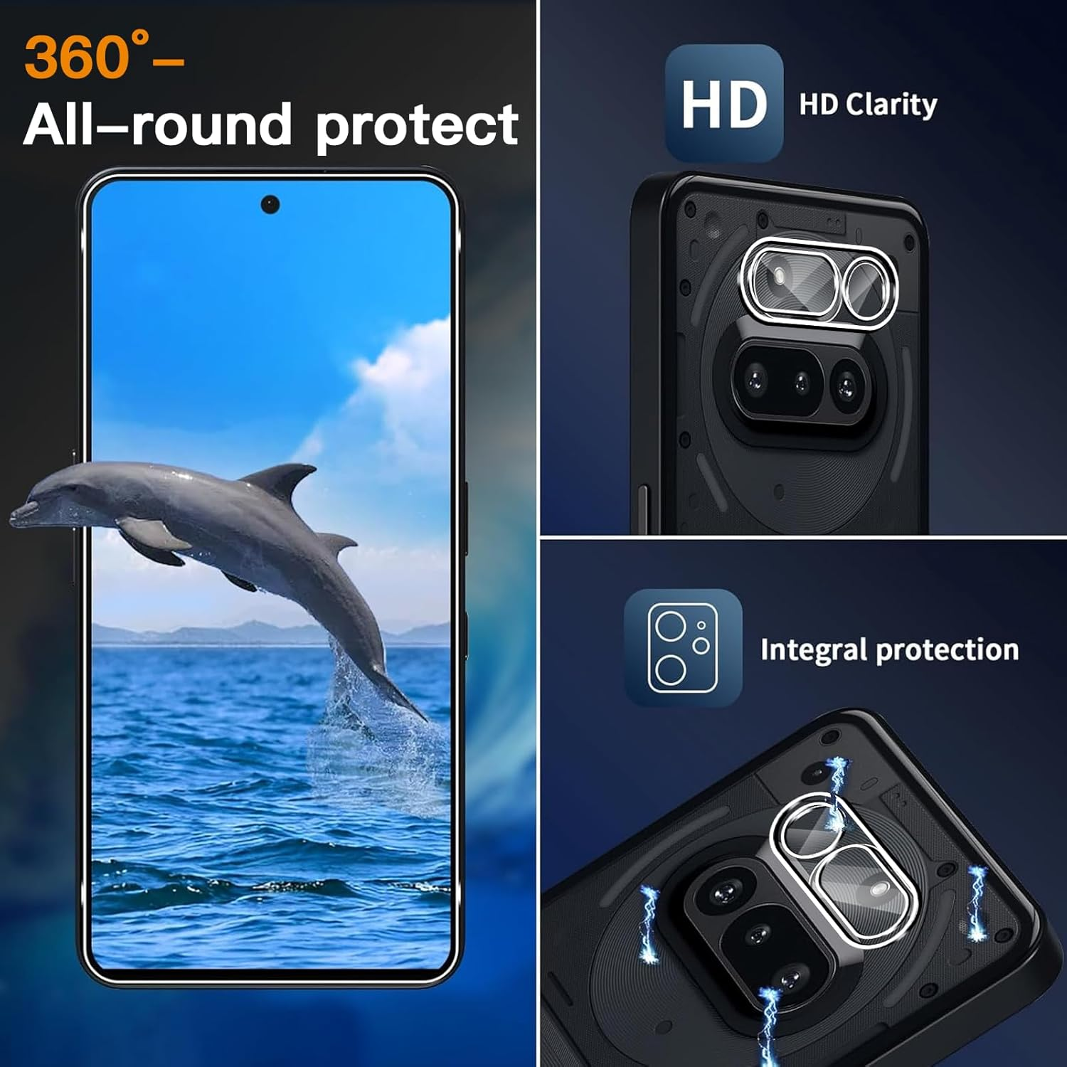 ZAXGLAR Screen Protector for Nothing Phone 3A for Tempered Glass, Pack of 2 Tempered Glass and 2 Camera Protection, HD Screen Protector, 9H Hardness Screen Protector image number 2