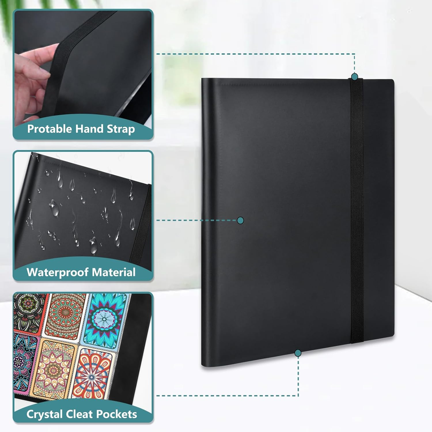 Card Binder Display Storage, 9 Pocket 360 Cards Holder Album for Standard Size Cards, PU Collection Binder Collector Album for Game Card, Business Cards, Photos image number 3