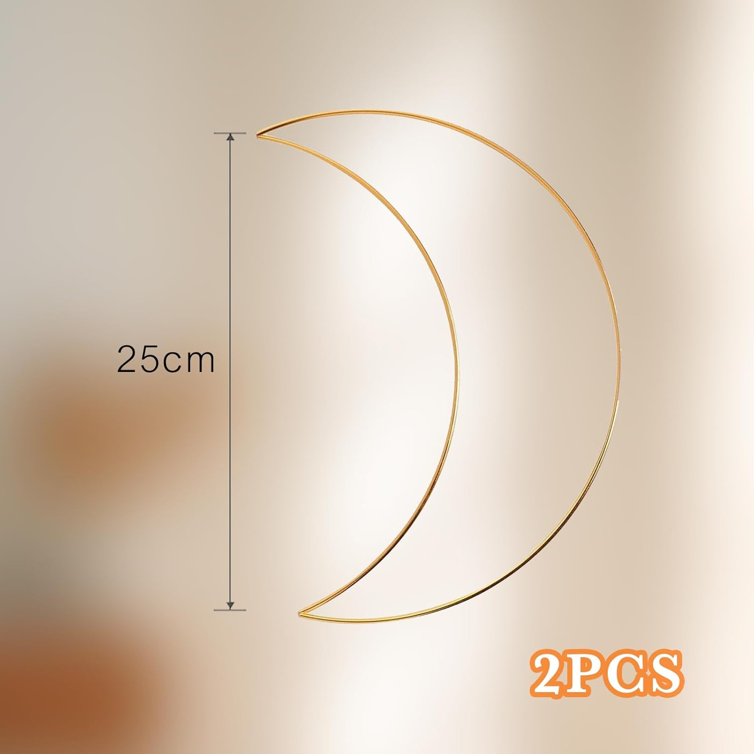 2PCS Gold Moon DIY Dream Catcher Kit,Wreath Making Supplies,Metal Ring for Crafts,Macrame Hoop,Macrame Supplies,Metal Hoops for Crafts,Craft Rings,Dream Catcher Supplies,Home Wall Hanging Wreath Decor image number 1