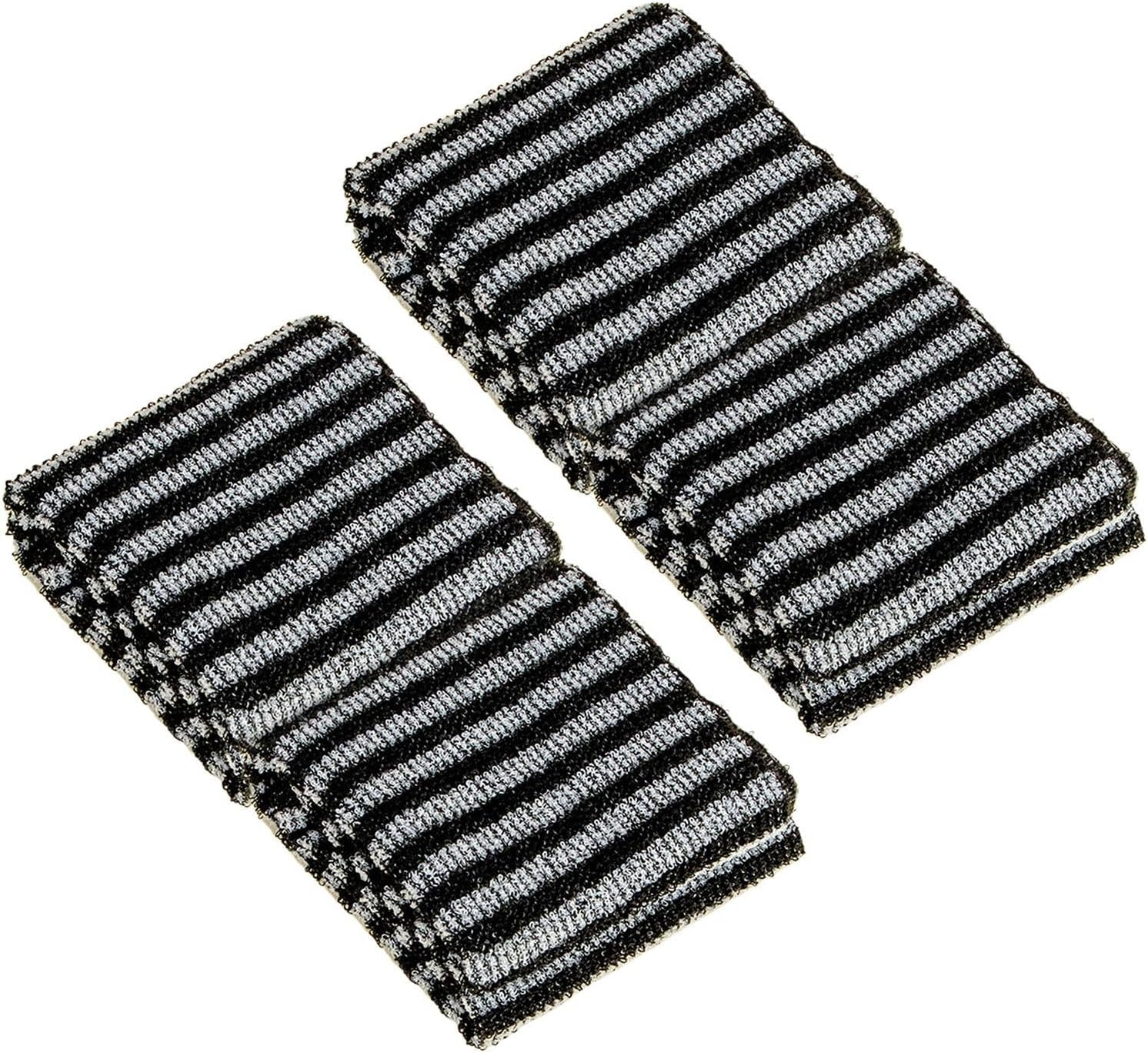 Shower Towel, 2 Pieces Body Cleansing Massage Scrub - Soft and Practical, Removes Dead Skin for Men Women Body Cleaning and Massage (Black)