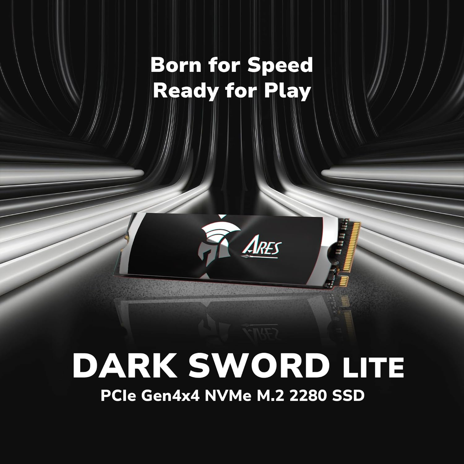DATO Gen4 SSD with Heatsink 1TB Nvme Pcie 4.0 M.2 2280 up to 7200/6850Mb/S High Performance SSD for Gaming Creation &ndash; Ares Dark Sword Lite