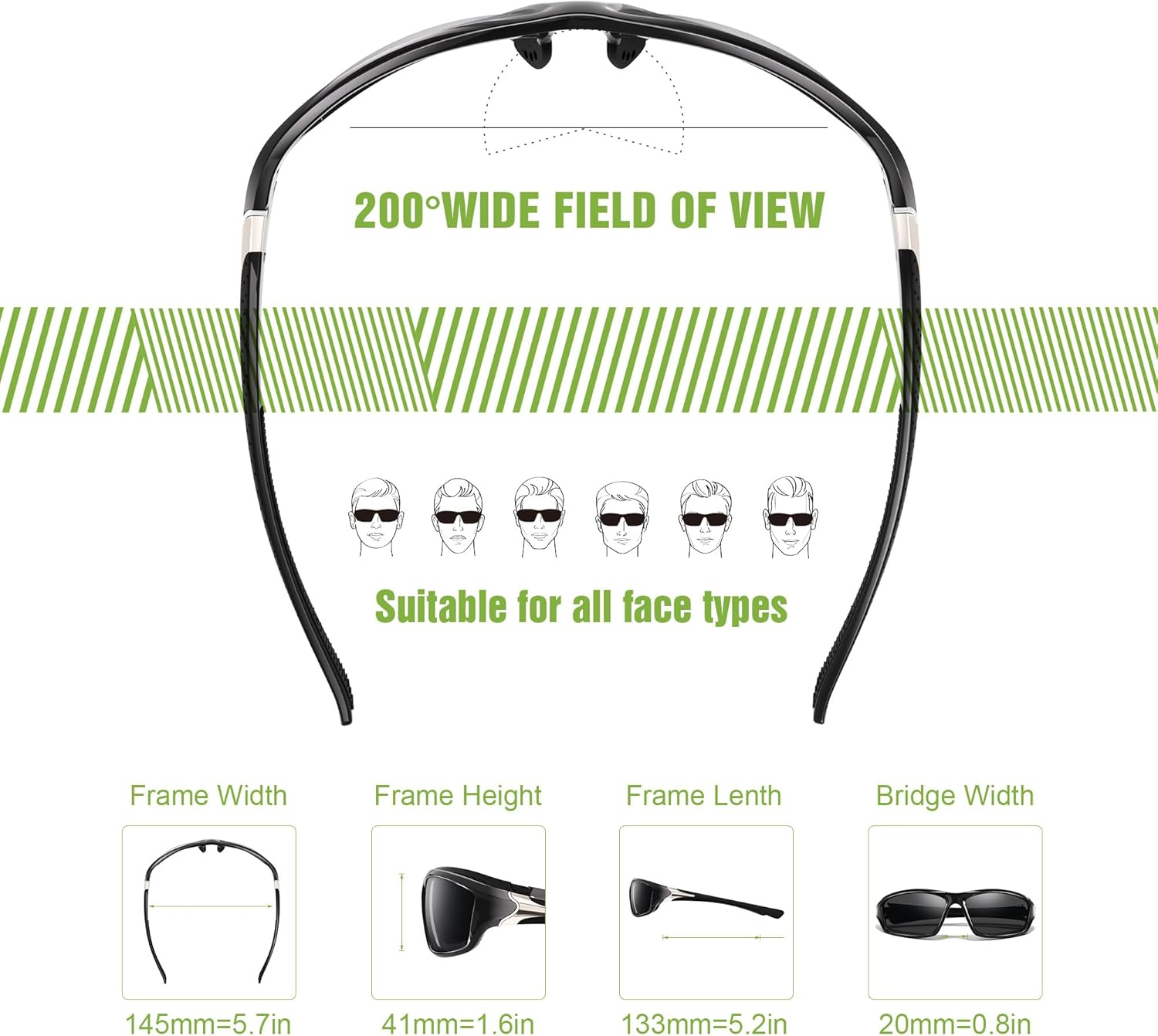 3 Pack Polarized Sports Sunglasses for Men, Mens Sunglasses Wrap around UV Protection for Cycling Fishing Driving - B03-Grey/Dark Blue/Yellow image number 7