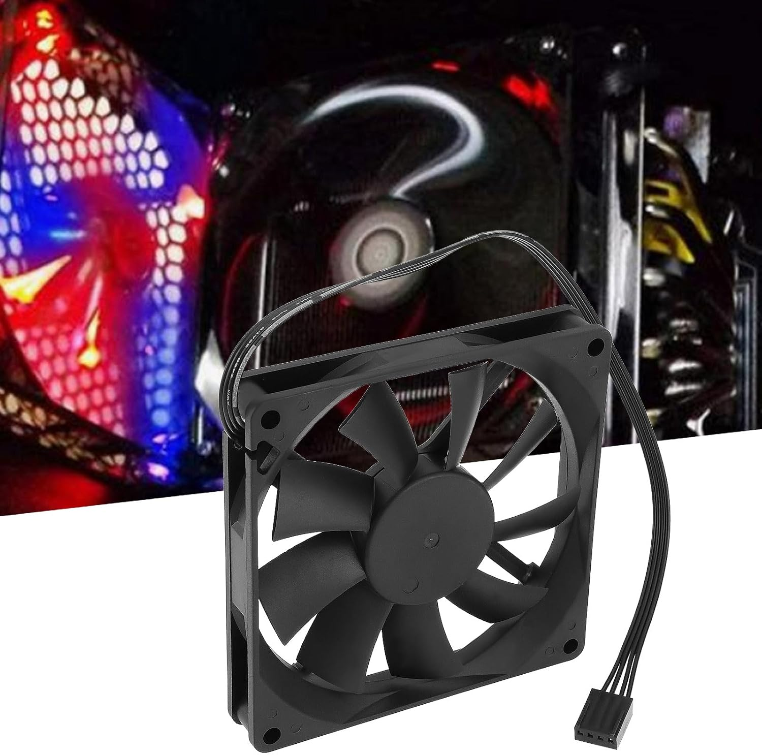 SING F LTD 1PC 4Pin Computer Case Fan Compatible with NOCTUA CHROMAX Nf-A9X14 HS-PWM SSO2 Bearing 2500RPM 91.8X91.8X15.6Mm PC Cooling Fan Black image number 5