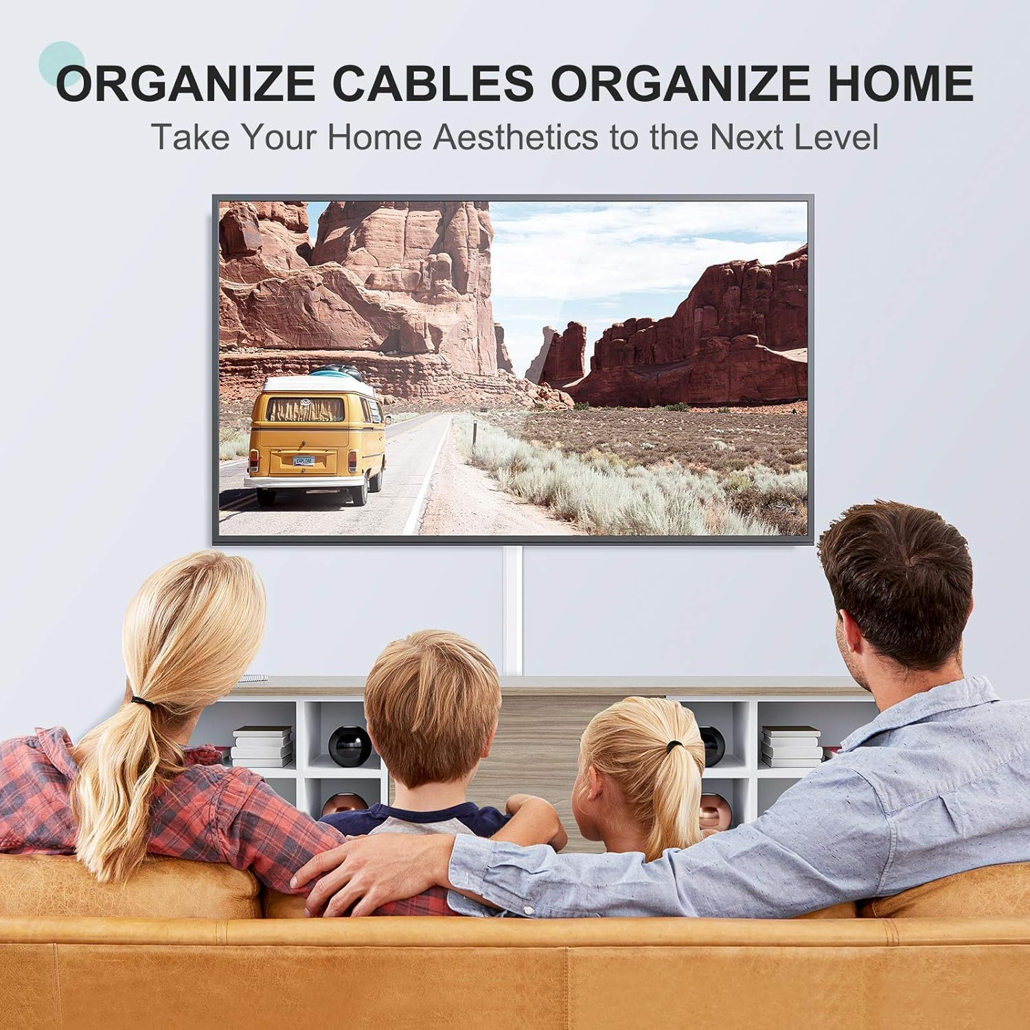 Cord Hider Wall Kit,125.6In Cord Covers for Wires, Cord Cover,Cable Hider Wire Covers for Cords, Wire Hiders for TV on Wall, Easy Set up Cable Cover Cable Management Kit, 8X W0.98 H0.5In image number 3