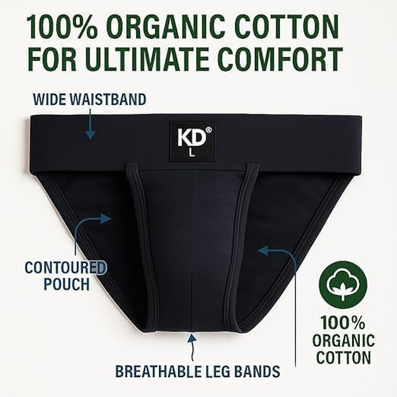 KNK Men&rsquo;S Gym Jockstrap Supporter with Back Cover | 100% Organic Cotton Jockstrap with Cup Pocket | Sports Fit image number 6