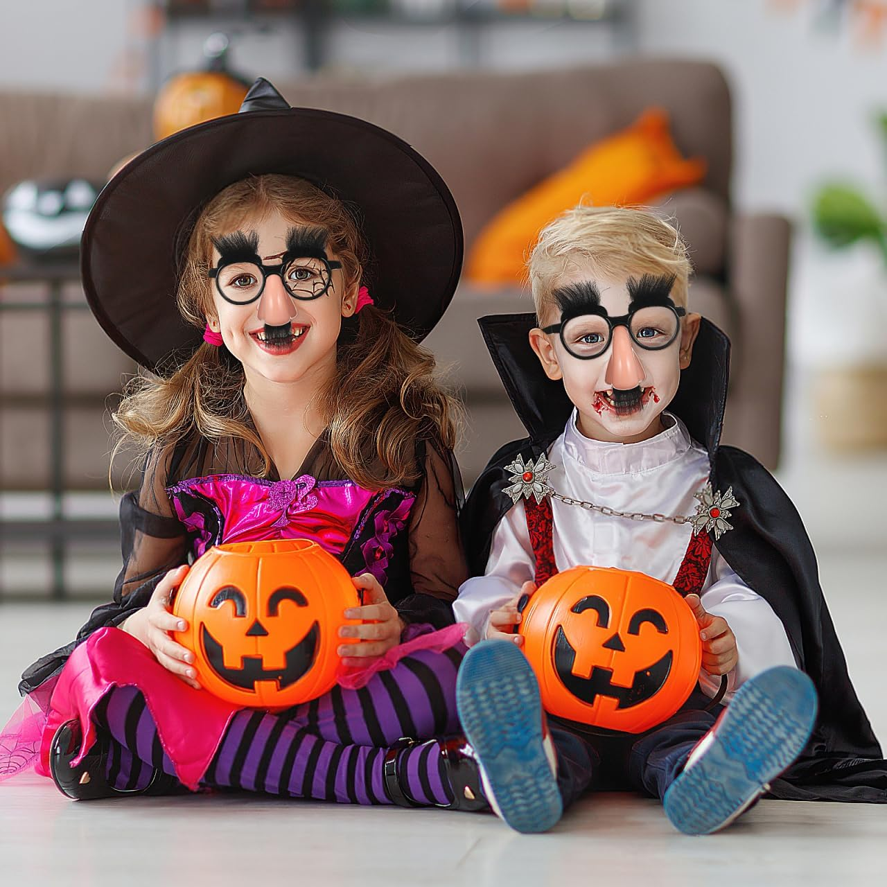 Ifundom 12PCS Funny Glasses with Funny Nose Glasses with Eyebrows and Mustache Party Favors for Costume Halloween and Birthday Parties image number 5