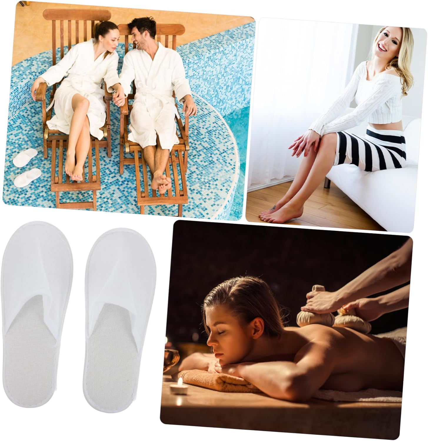 BESTYASH 20Pairs Disposable Casual Slippers for Living Indoor Home Slippers Women Men Brushed Cloth Material Hotel Guest Shoes image number 3