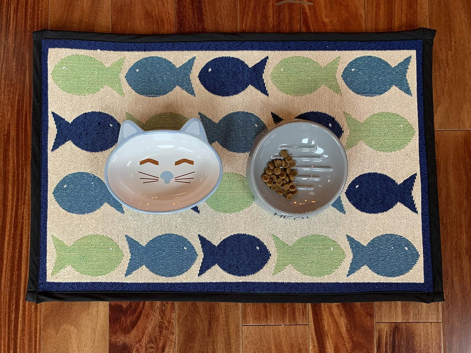 Petrageous 81026 Here Kitty Cat Bowl- Oval Blue 13Cm, Blue, 5.5"/5.3 Oz. image number 2