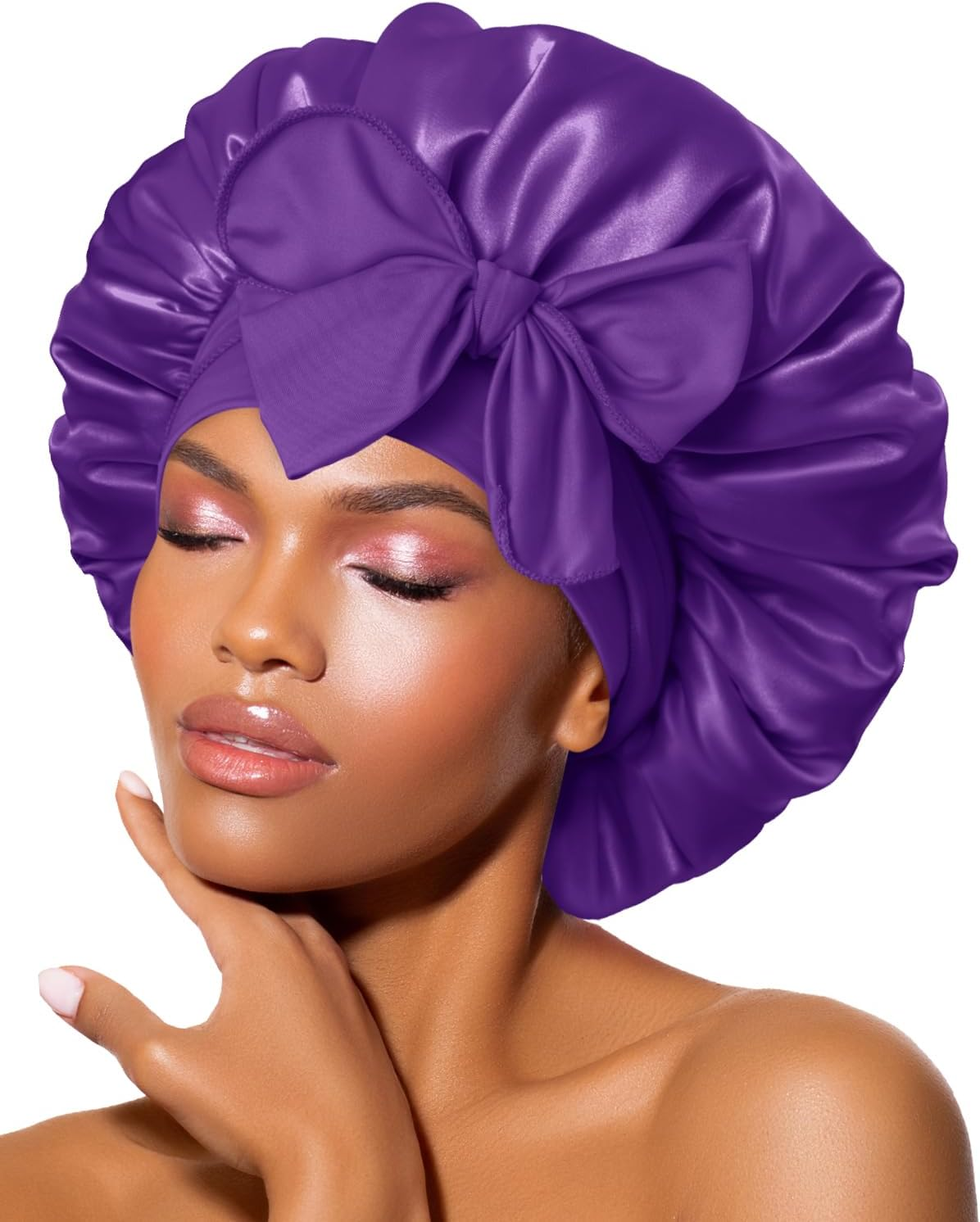 Silk Bonnet for Sleeping Satin Bonnet Hair Bonnet Braid Bonnet image number 3