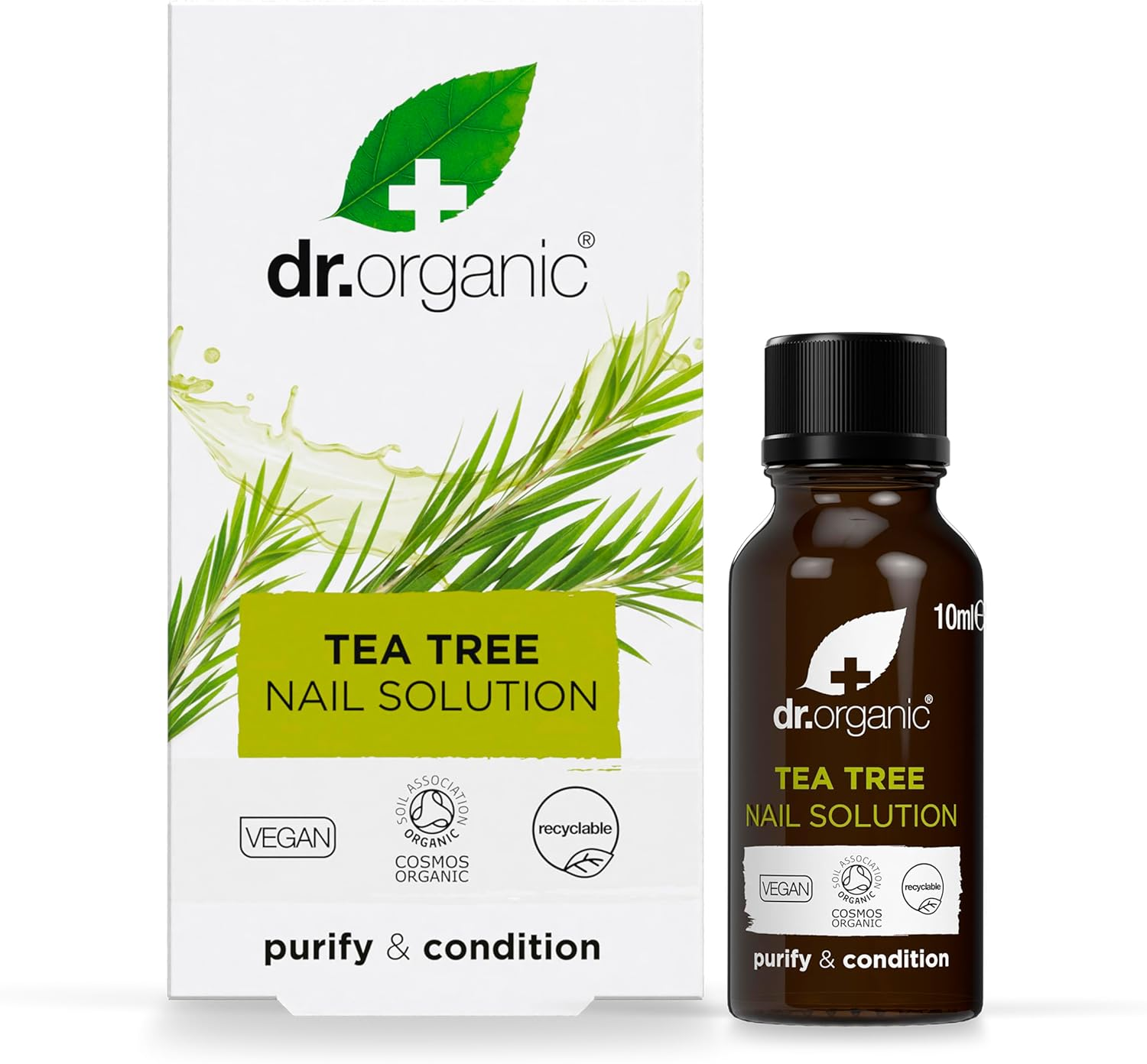 Dr Organic Tea Tree Nail Solution, Purifying, Conditioning, Mens, Womens, Natural, Vegan, Cruelty-Free, Paraben & Sls-Free, Recyclable & Recycled Ocean Bound Plastic, Certified Organic, 10Ml image number 4