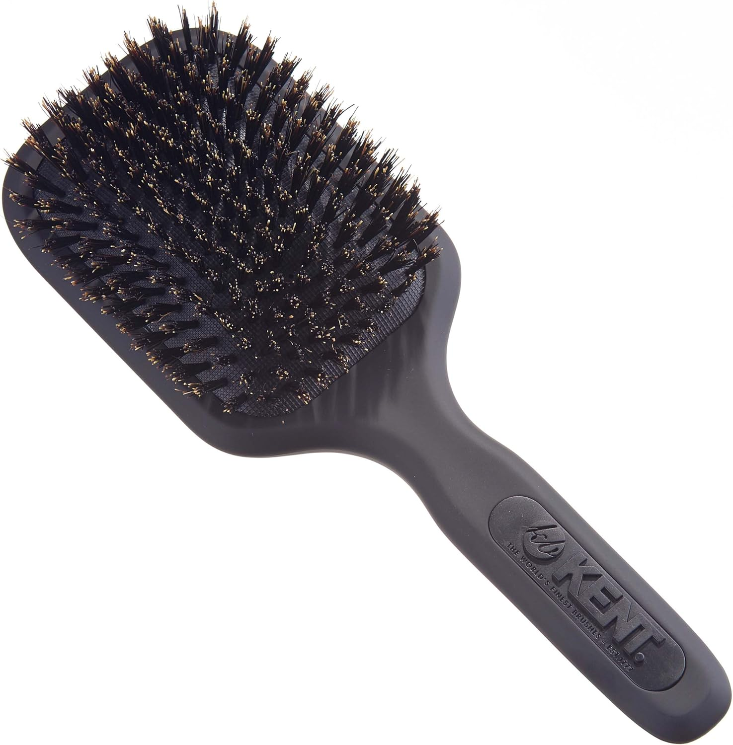 (Medium, Graphite Grey) - Kent Airhedz Pro Medium Pure Bristle Paddle Brush Graphite Grey image number 4