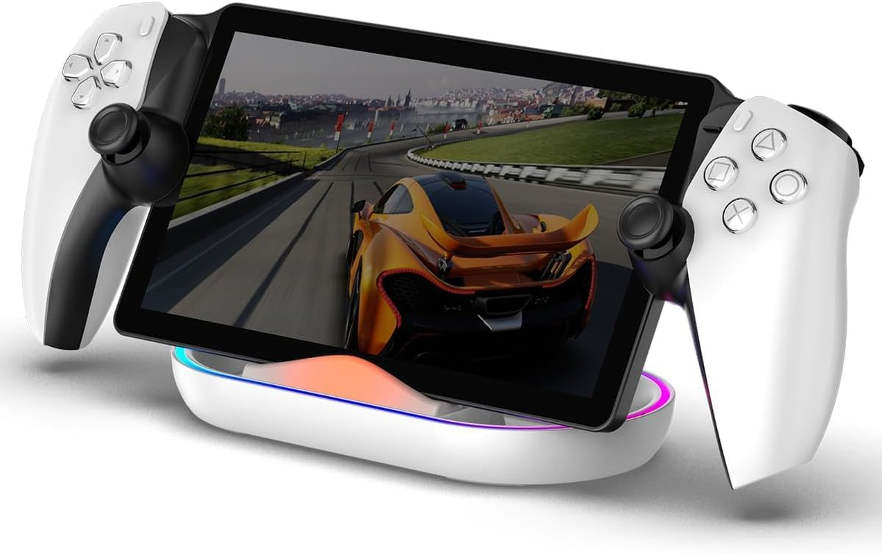 Charging Stand for PS Portal, Portable Charge Dock Station with 14 RGB Light Modes, Type-C Cable, Compatible with PS Portal Remote Player image number 1