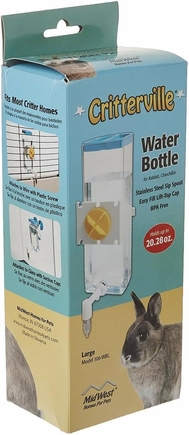 Midwest Homes for Pets Large Animal Water Bottle | Ideal for Hamsters, Mice, Guinea Pigs & Rabbits, Large image number 4