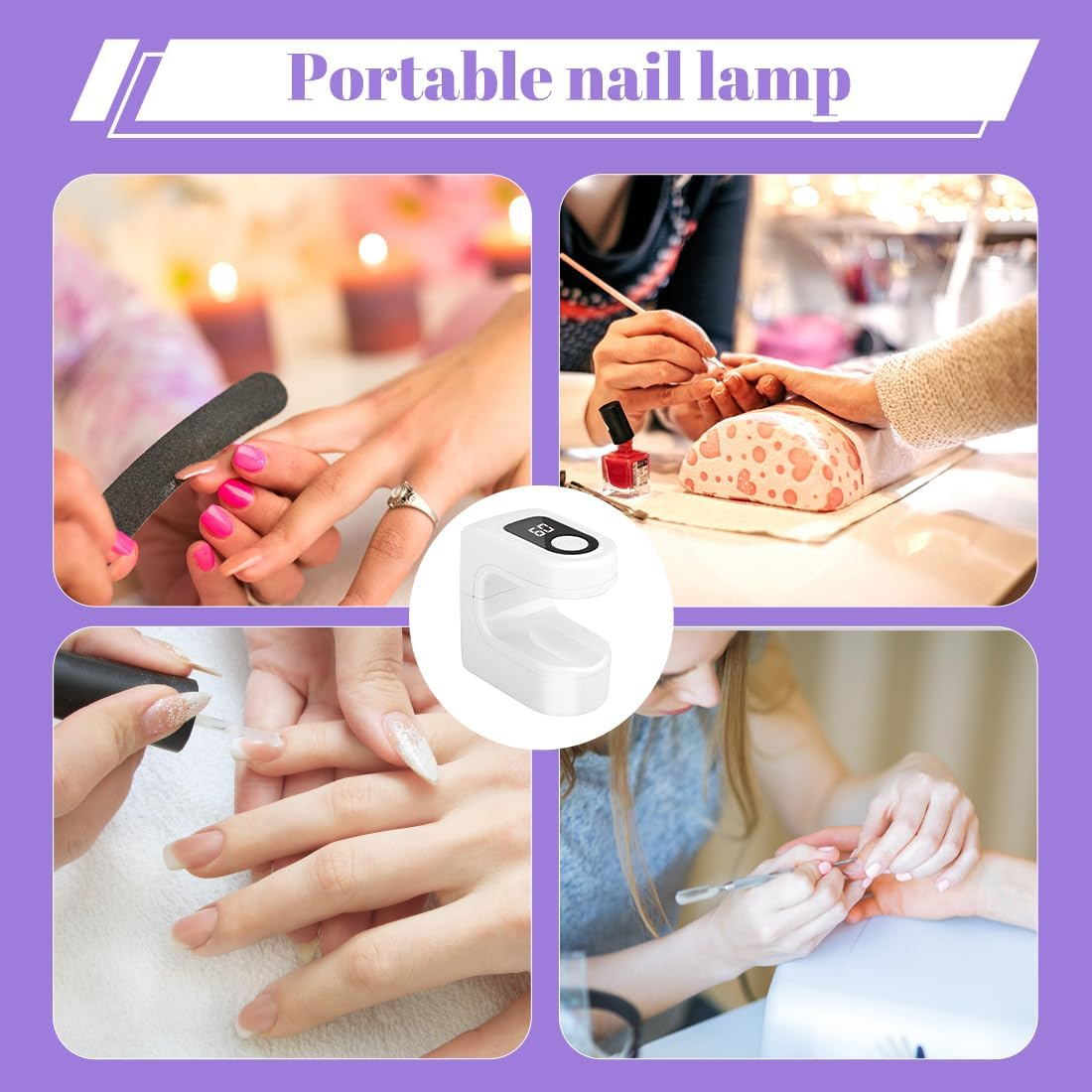 Tomedeks 1 X Mini UV Lamp for Gel Nails, Small UV Nail Lamp, Portable, 2 Timer Modes, Nail Dryer for Gel Nail Polish, Gel Nail Polish Dryer, White image number 5