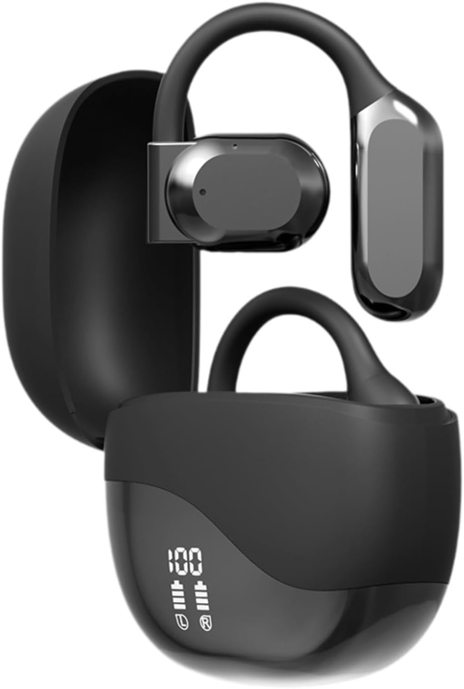 Language Translating Earbuds Lightweight Long Use Time Intelligent Headphone Black image number 5