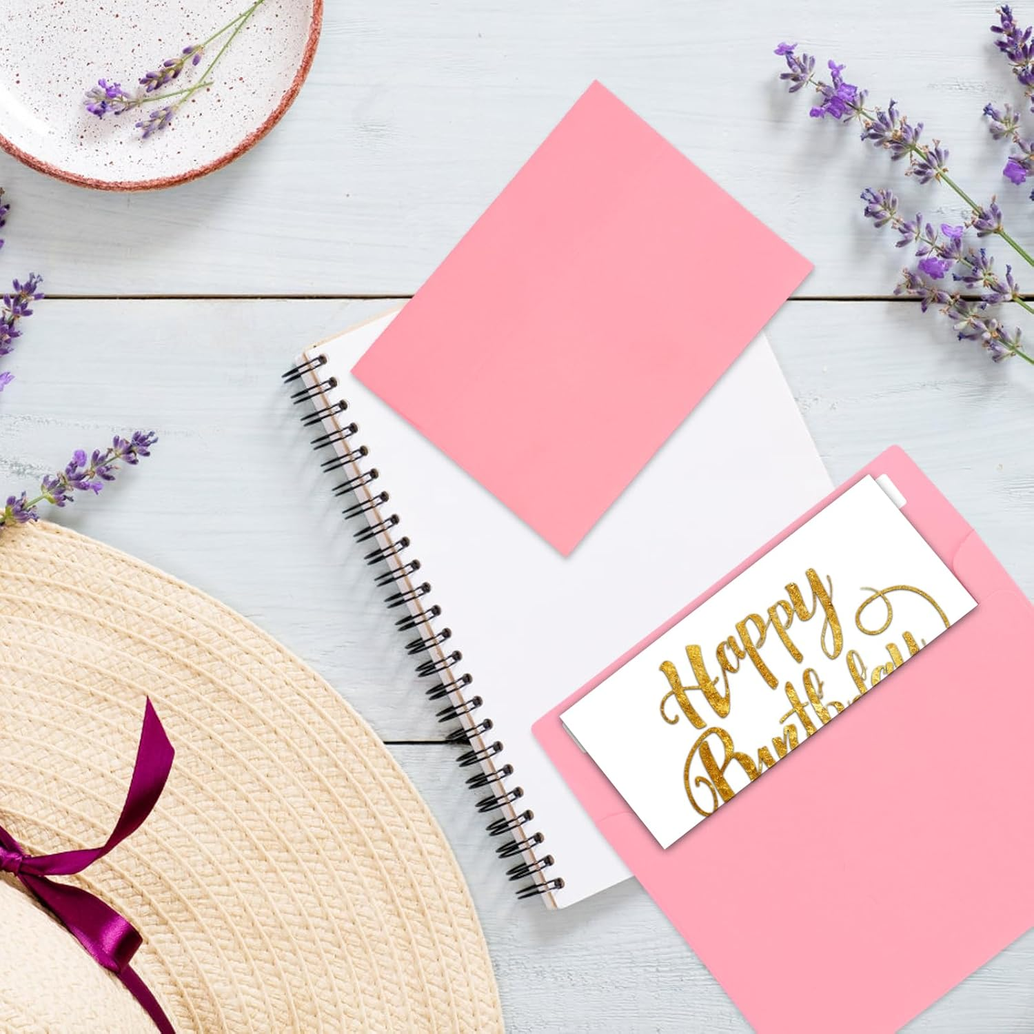 50Packs A7 Pink Envelopes 5X 7 Inch Card Envelopes,Self Seal for Weddings, Greeting Cards，Mailing， Invitations, Photos, Postcards image number 2