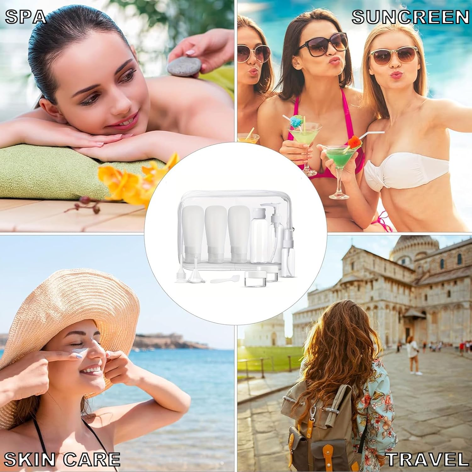 Taoluwin Travel Bottles for Toiletries, 11Pcs Leak Proof Travel Size Containers, Reusable Squeezable Bottles, Travel Accessories for Shampoo, Lotion, Gel image number 3