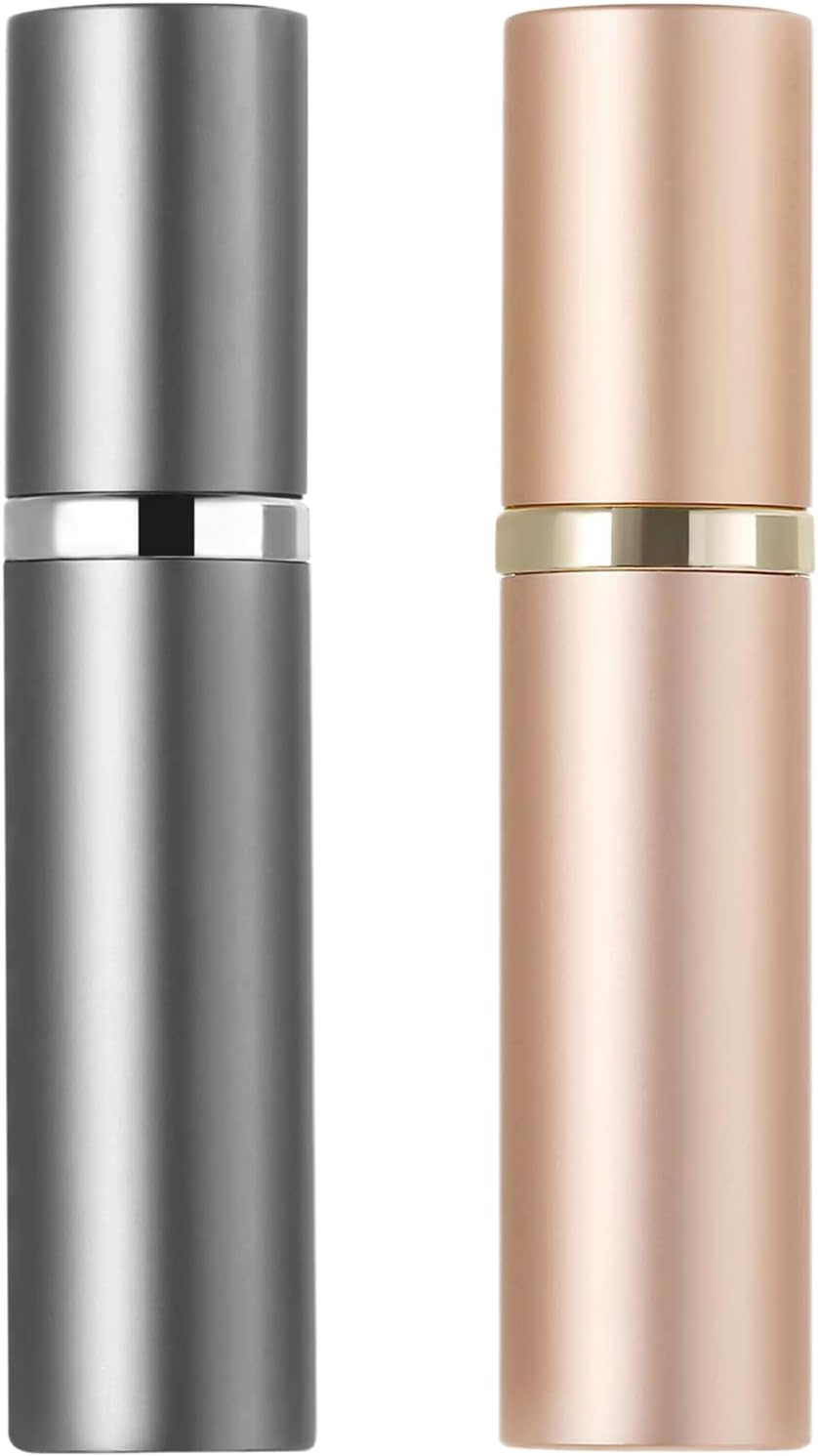 Aufew 2Pcs Perfume Atomizer Bottle(5Ml), Refillable Portable Mini Perfume Atomizer for Travel, Leakproof Pump Perfume Spray Bottle Atomizer for Man and Woman (Pink+Red)