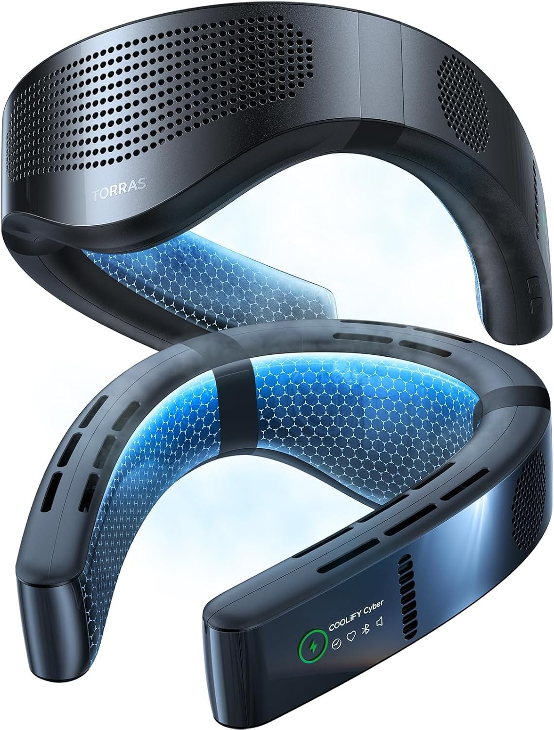 TORRAS [Coolify Cyber・2024 Flagship] Neck Air Conditioner, Ultimate Immersive Cooling Portable Neck Fan Rechargeable with 6000Mah, Neck Cooler Neck Fans That Blow Cold Air for Gifts image number 4