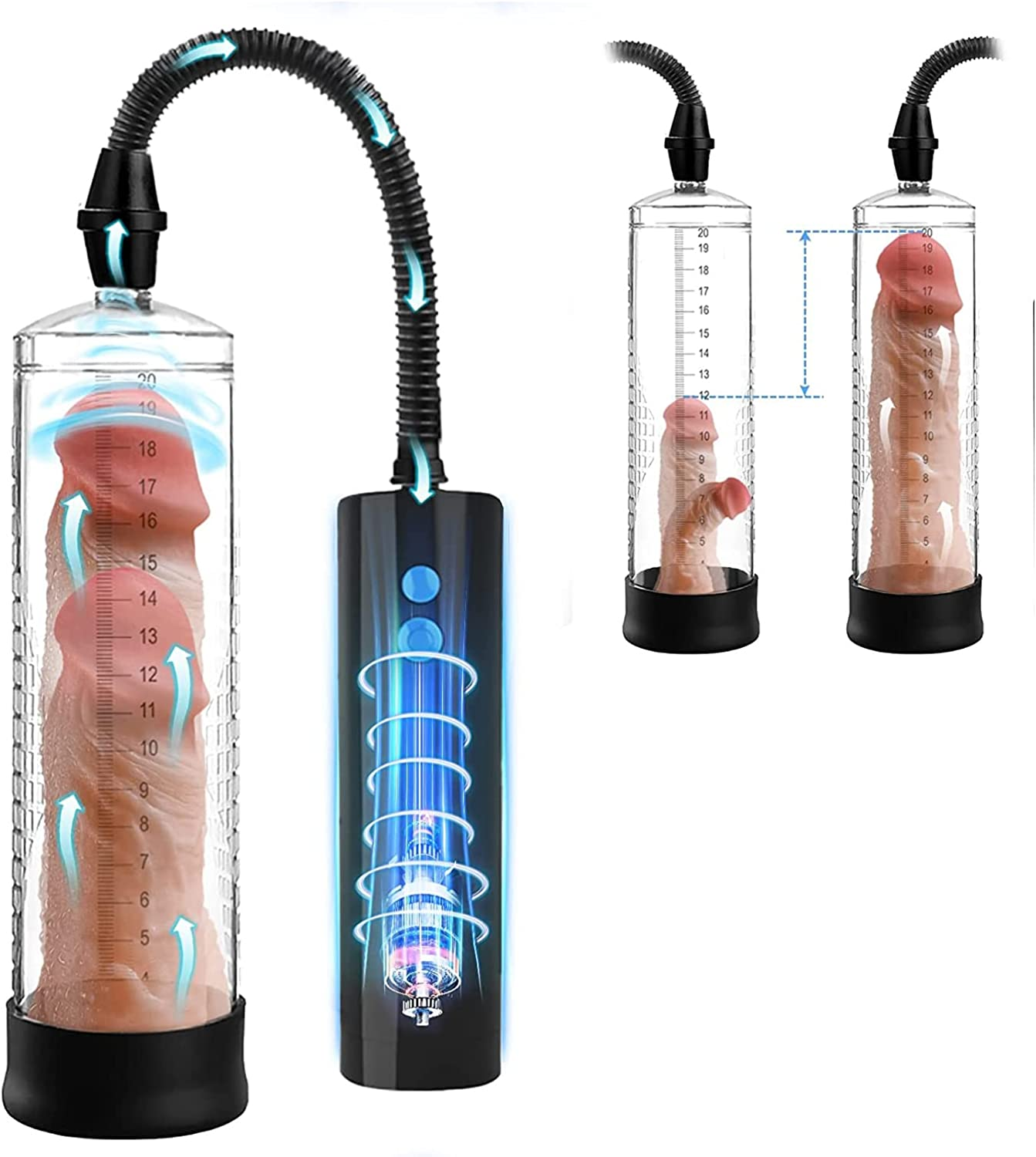 SIDED Handheld Electric Booster,Male Automatic Amplifier Vacuum Pump, Air Pressure Increase Expander Booster Set Device for Male Massage Treatment 1 Count image number 4