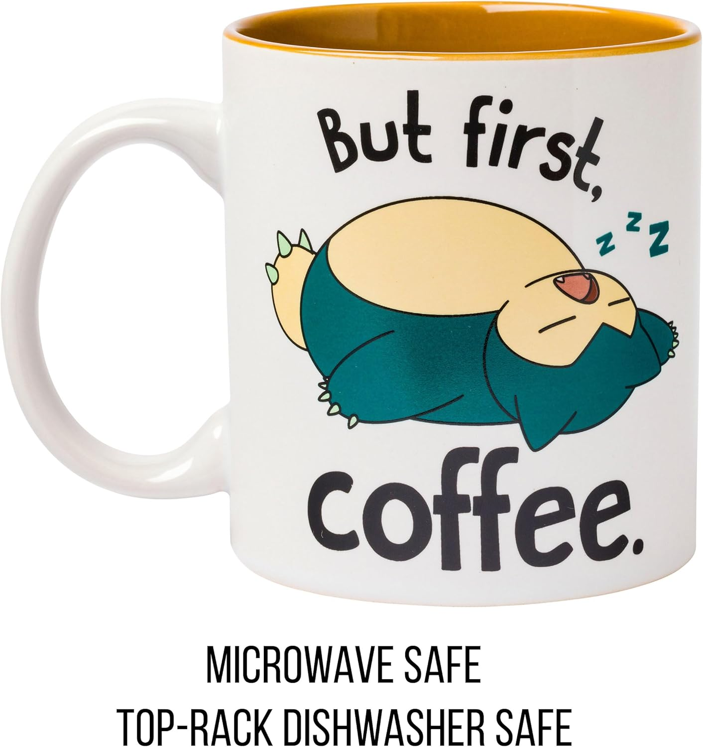 Silver Buffalo Pokemon Snorlax but First Coffee Ceramic Mug, 20 Ounces image number 4