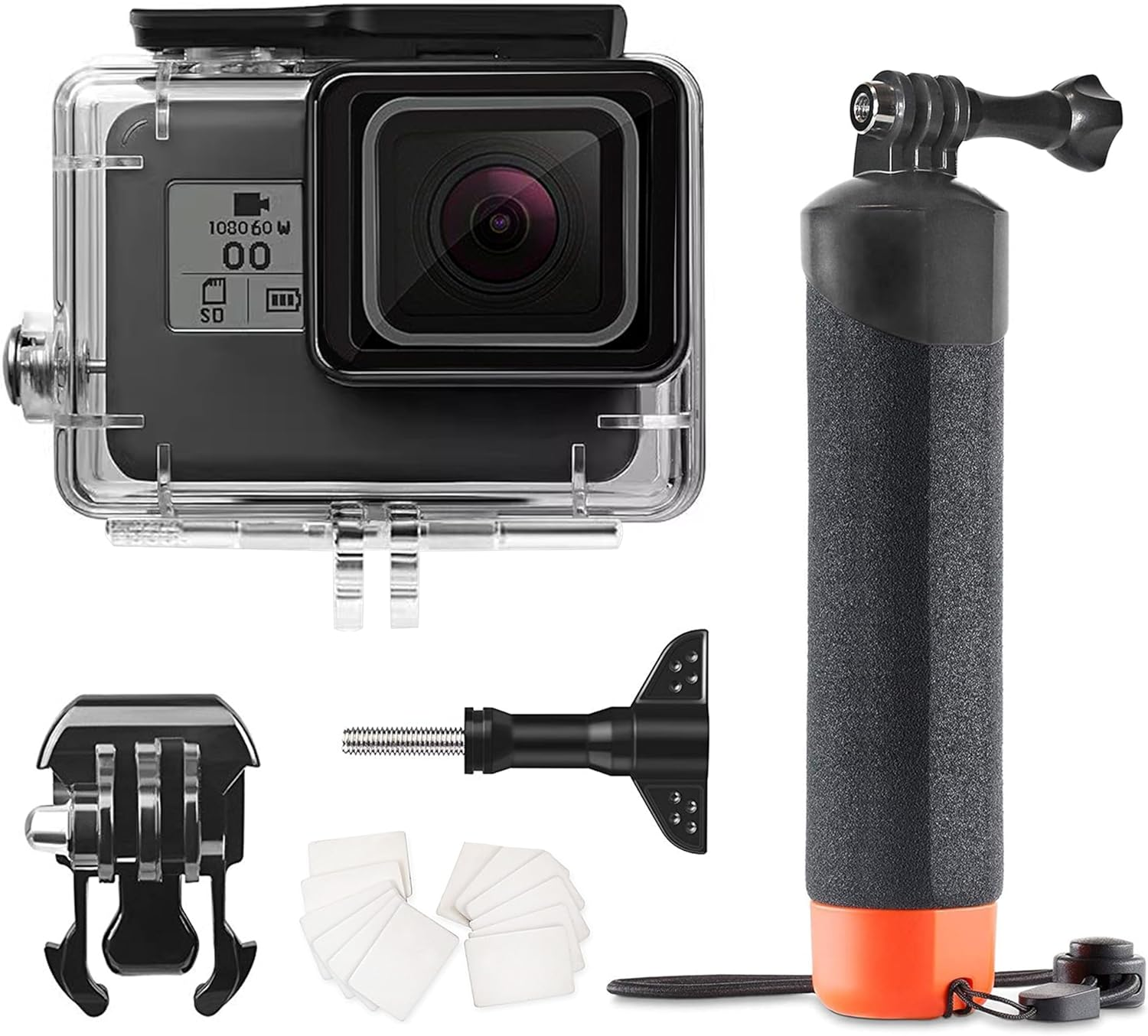 Fitstill 148FT/45M Underwater Waterproof Protective Case Shell Compatible for Go Pro Hero 2018/7/6/5 Black, Monopod Floating Hand Grip Selfie Stick for Hero7 Hero6 Hero5 Black Accessories Kit image number 6