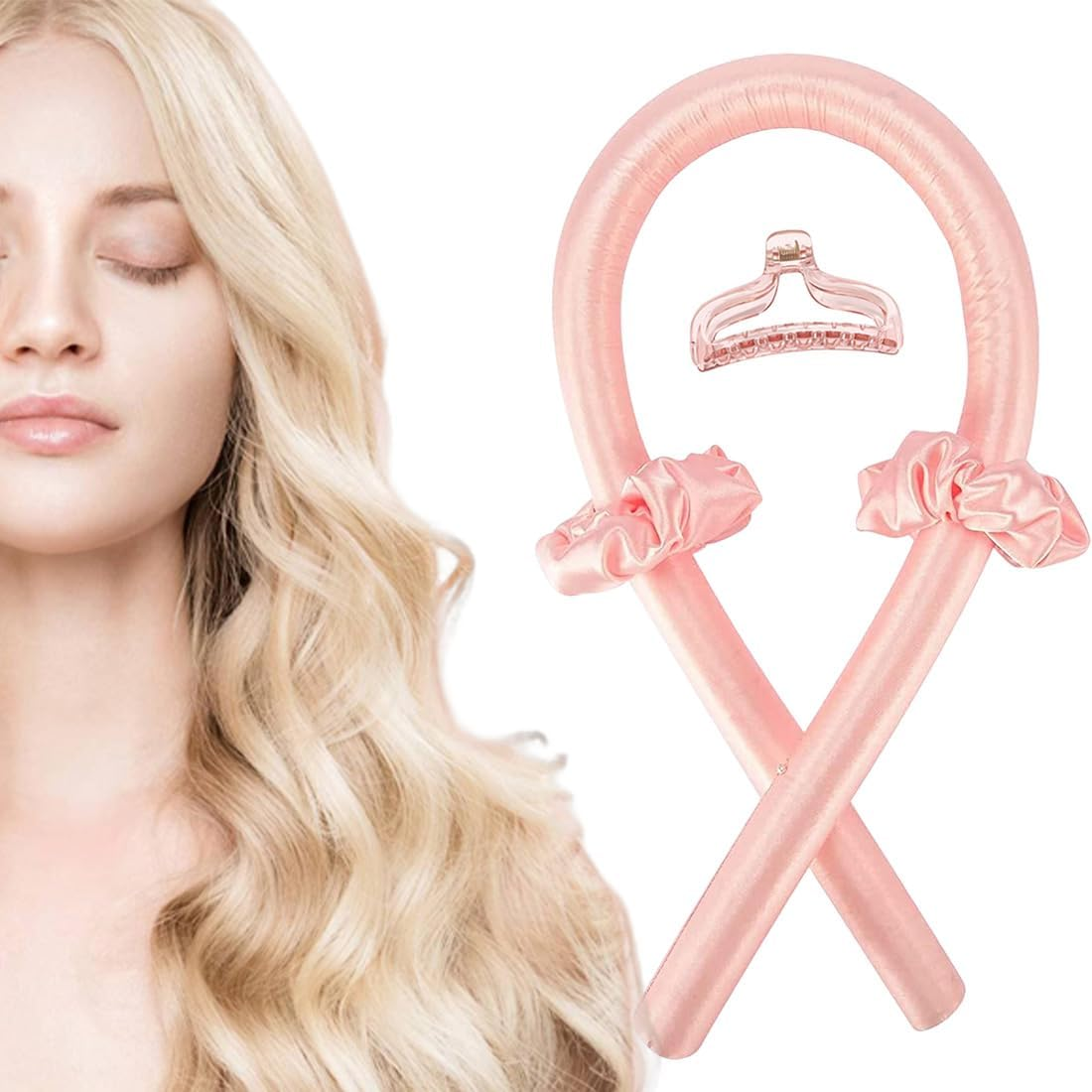 XUZOPIM Silk Heatless Curling Band, Curls without Heat, Overnight Curler, Hair Curler, DIY Hair Curling Band, Comes with Hairpin, Hairstyle Set for Long, Medium Hair image number 5