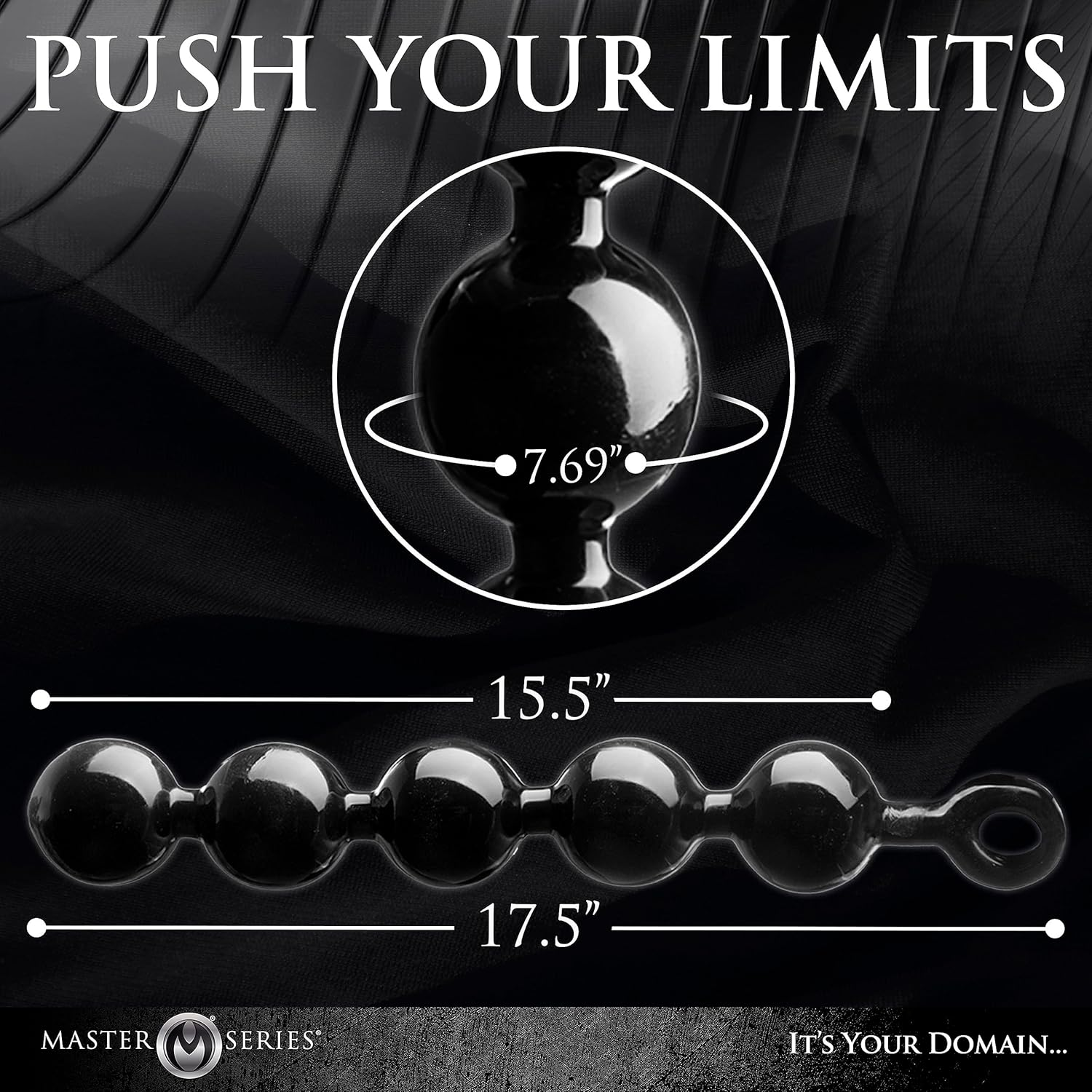 Master Series Black Baller Anal Beads image number 1