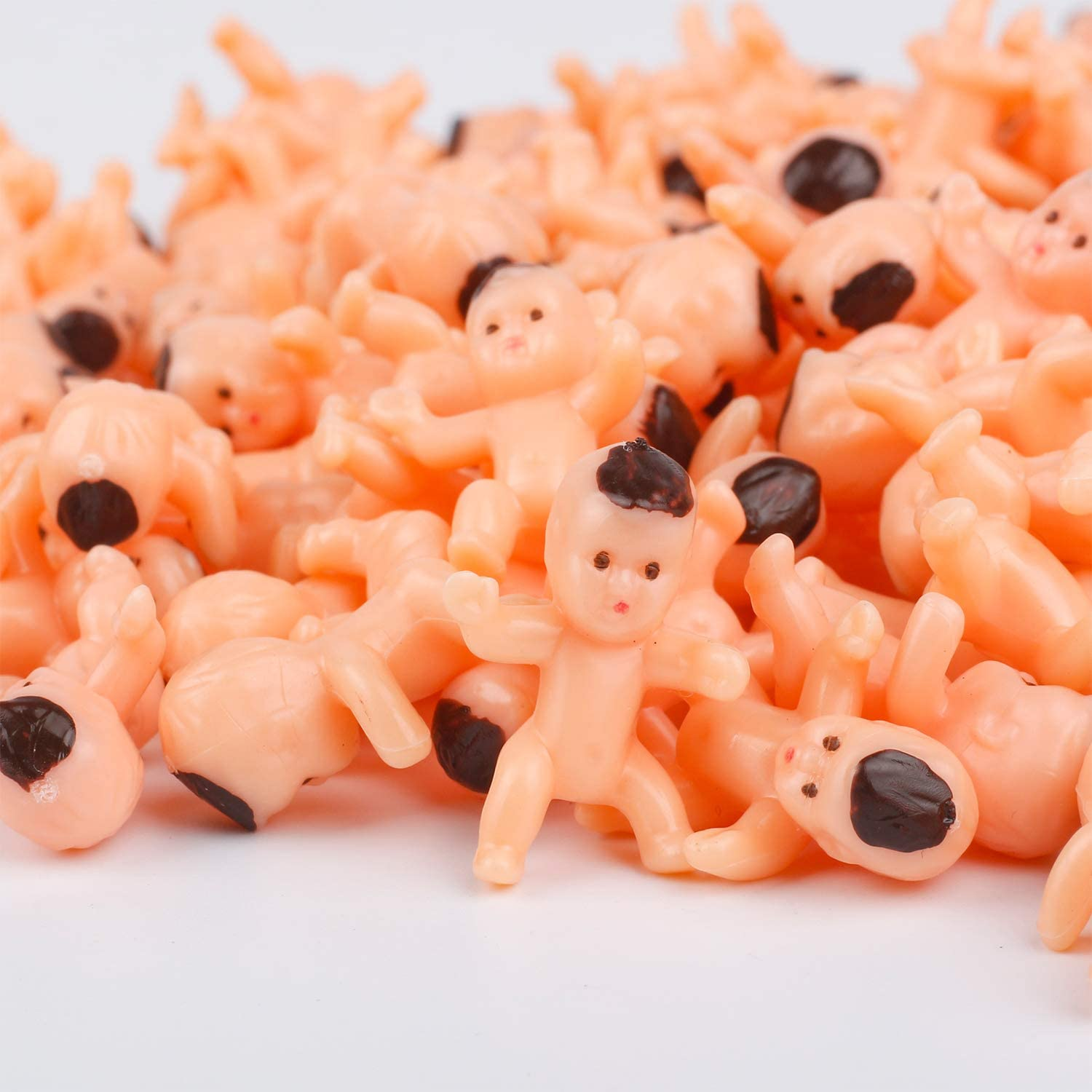 Tanlee 120 Pieces Mini Plastic Babies Baby Shower Party Favor Supplies Ice Cube Game Party Decoretions Baby Full Moon Gifts, 1 Inch image number 1