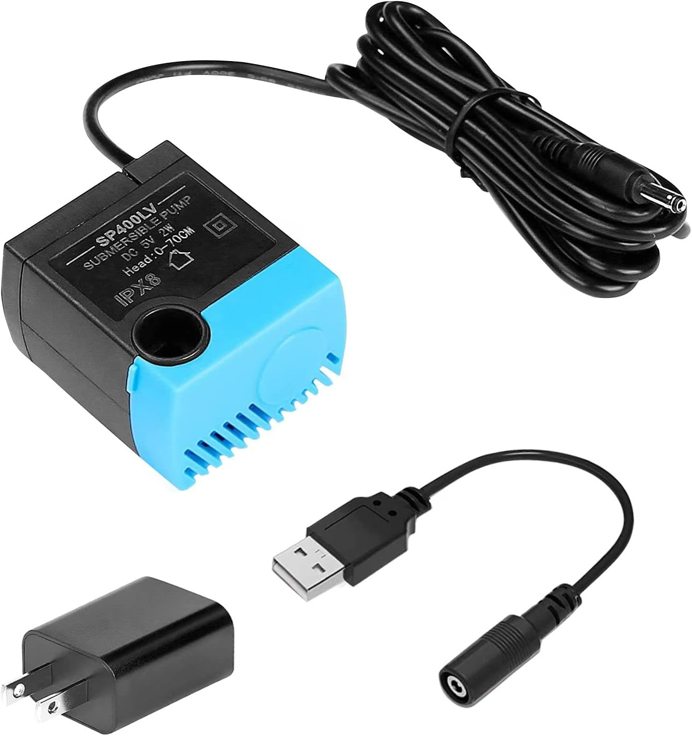 Carcent SP-400LV Cat Water Fountain Pump, Cat Fountain USB Replacement Pump with Adapter Compatible with Ceramic, Butterfly, Seaside, Stainless Steel, 360 Plastic Pet Water Fountain image number 5