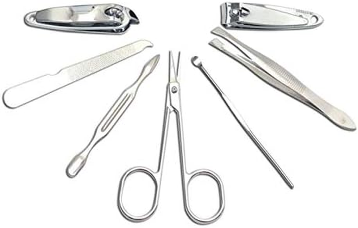 7 Pcs/Set Stainless Steel Nail Art Manicure Tools Set Nails Clipper Scissors Manicure Sets with Case for Nail Manicure 11X6.5X2Cm Zhengpingpai image number 4