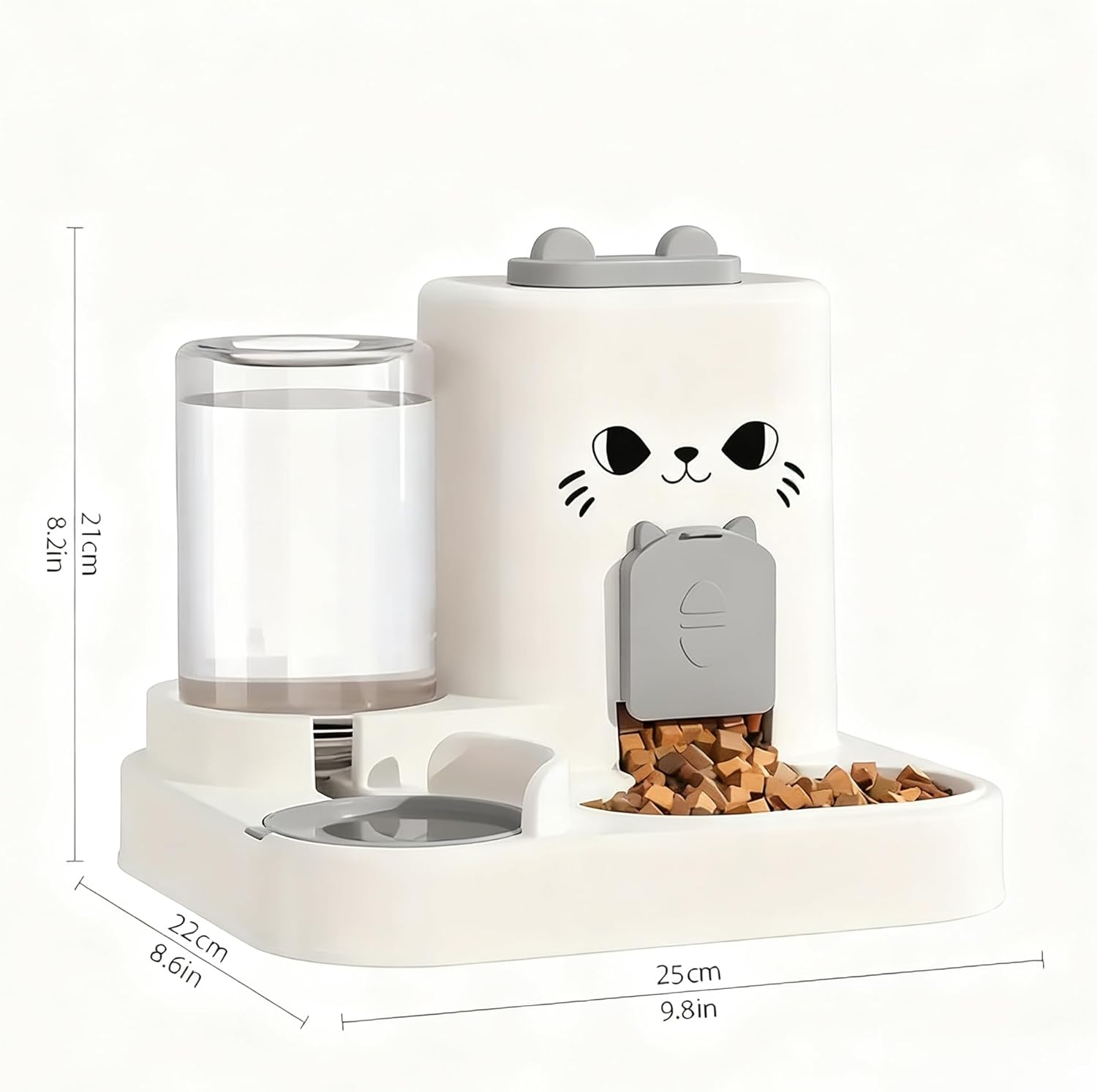 XXYSPT Utomatic Cat Feeder and Water Dispenser Set, 2-In-1 Pet Food Dispenser with 2.3L Dry Food Container and 1L Water Bottle, Gravity Feeding System for Cats and Small Dogs image number 6