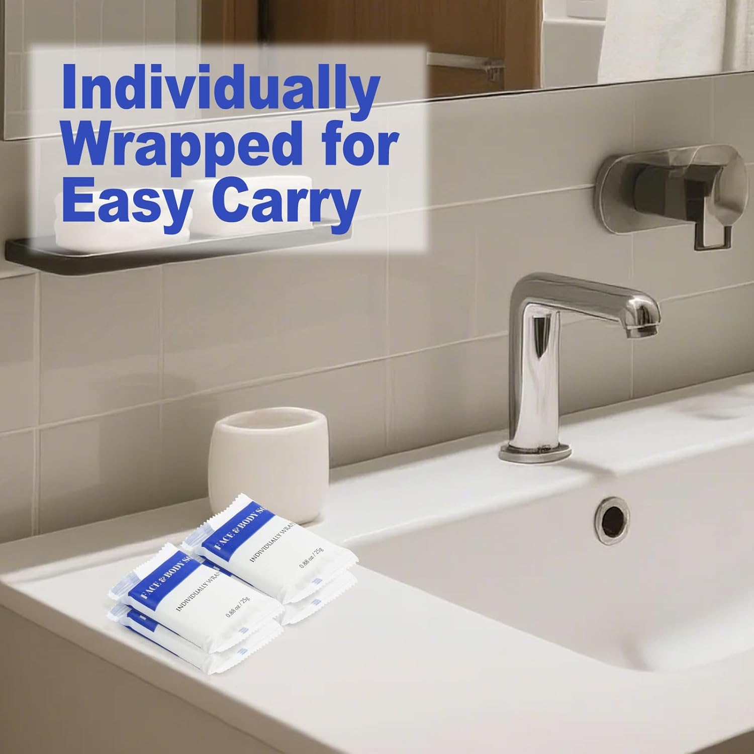 Travel Size Bars Soap in Bulk, Individually Wrapped Mini Small Body Hand and Face Soaps Toiletries Amenities for Hotel, Shelter/Homeless/Nursing Home/Charity/Motel/Guest Bathroom 0.88 Oz (30 Pack) image number 6