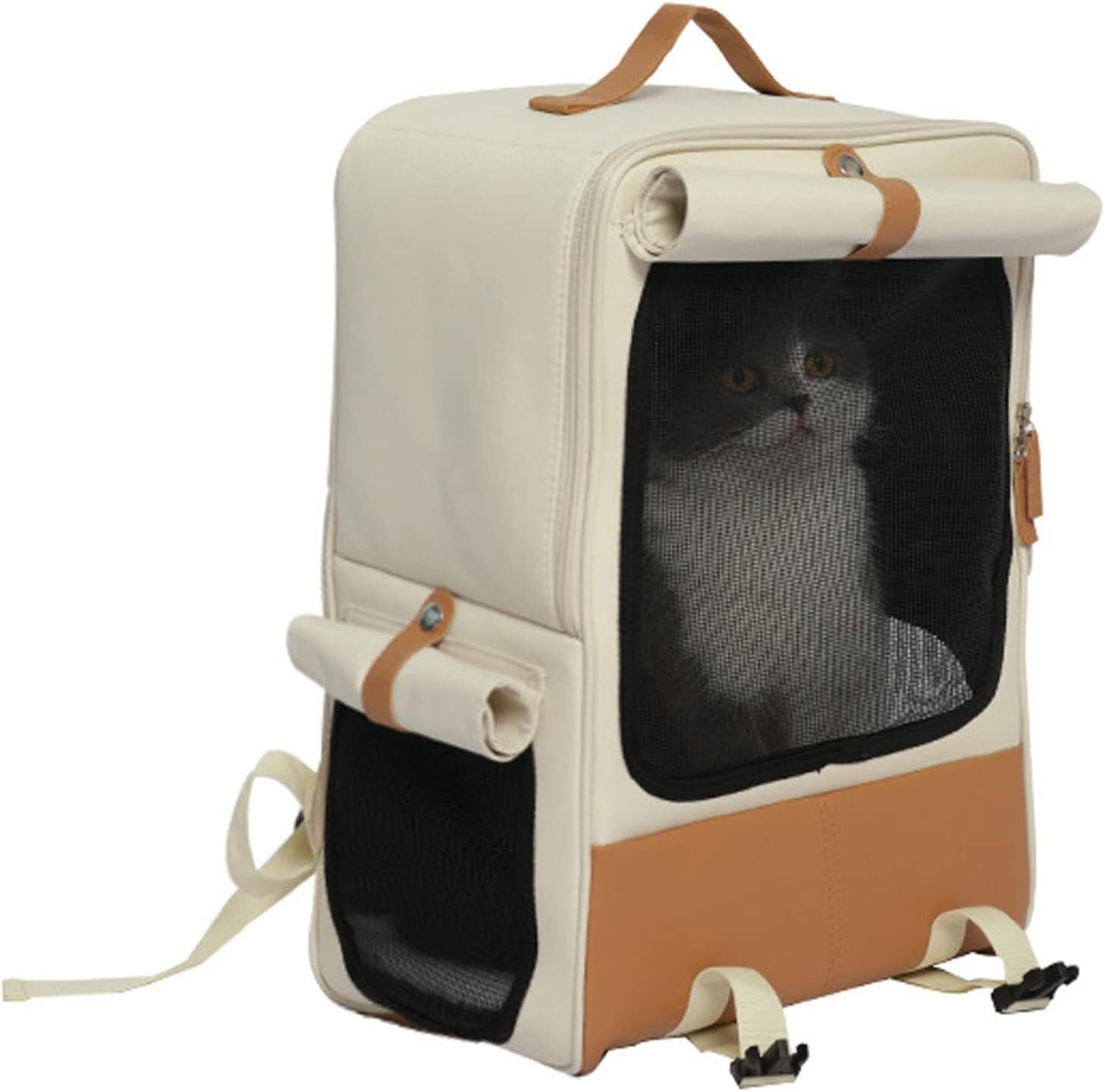 Cat Bag Dog Carrier Pet Carrier Foldable Pet Backpack Carrier for Outdoor Adventures Spacious and Convenient for Dogs and Cats Cat Carrier Pet Bag Carrier image number 4