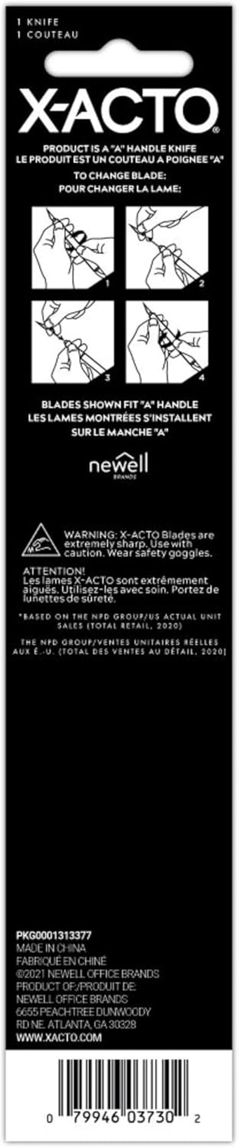 X-ACTO X3730Q X3000 Rubber-Barrel Hobby Knife, Three #11 Blades, Black image number 1