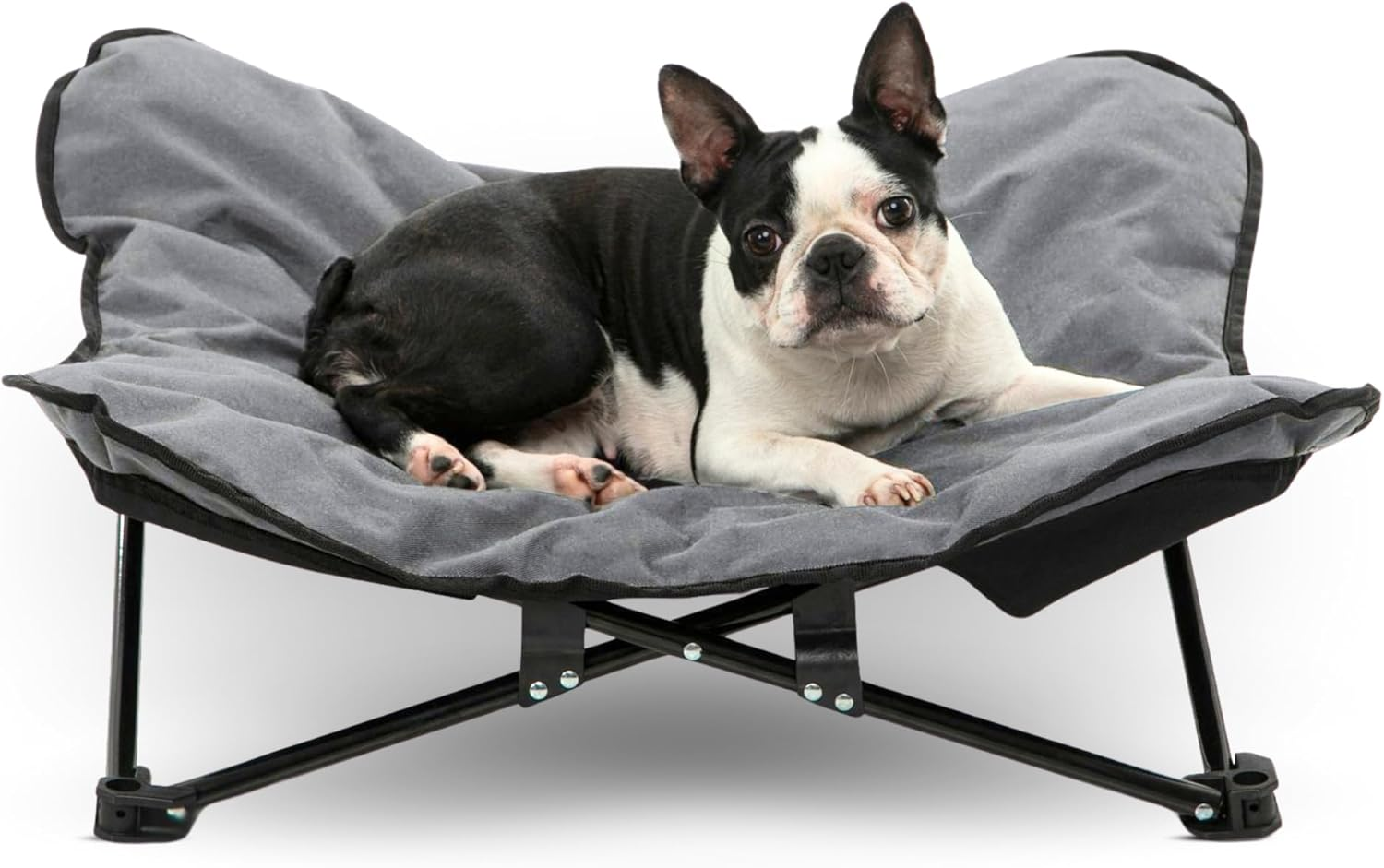 Charlie'S Pet Portable and Foldable Outdoor Pet High Chair Scratch-Resistant Highly Breathable - Black 90X90X25Cm; It Can Load a Maximum Weight of 45Kg